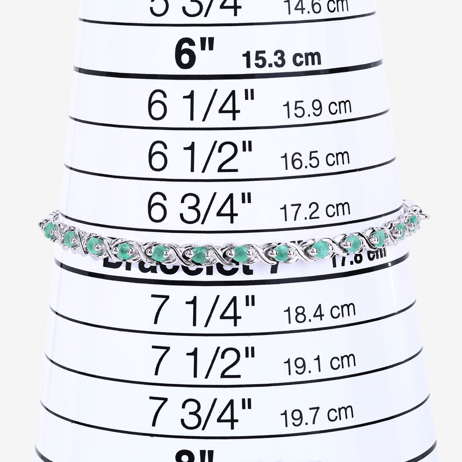 0.72 Carat Genuine Emerald .925 Sterling Silver Bracelet 2.20 C.T.W Sterling Silver - view 7