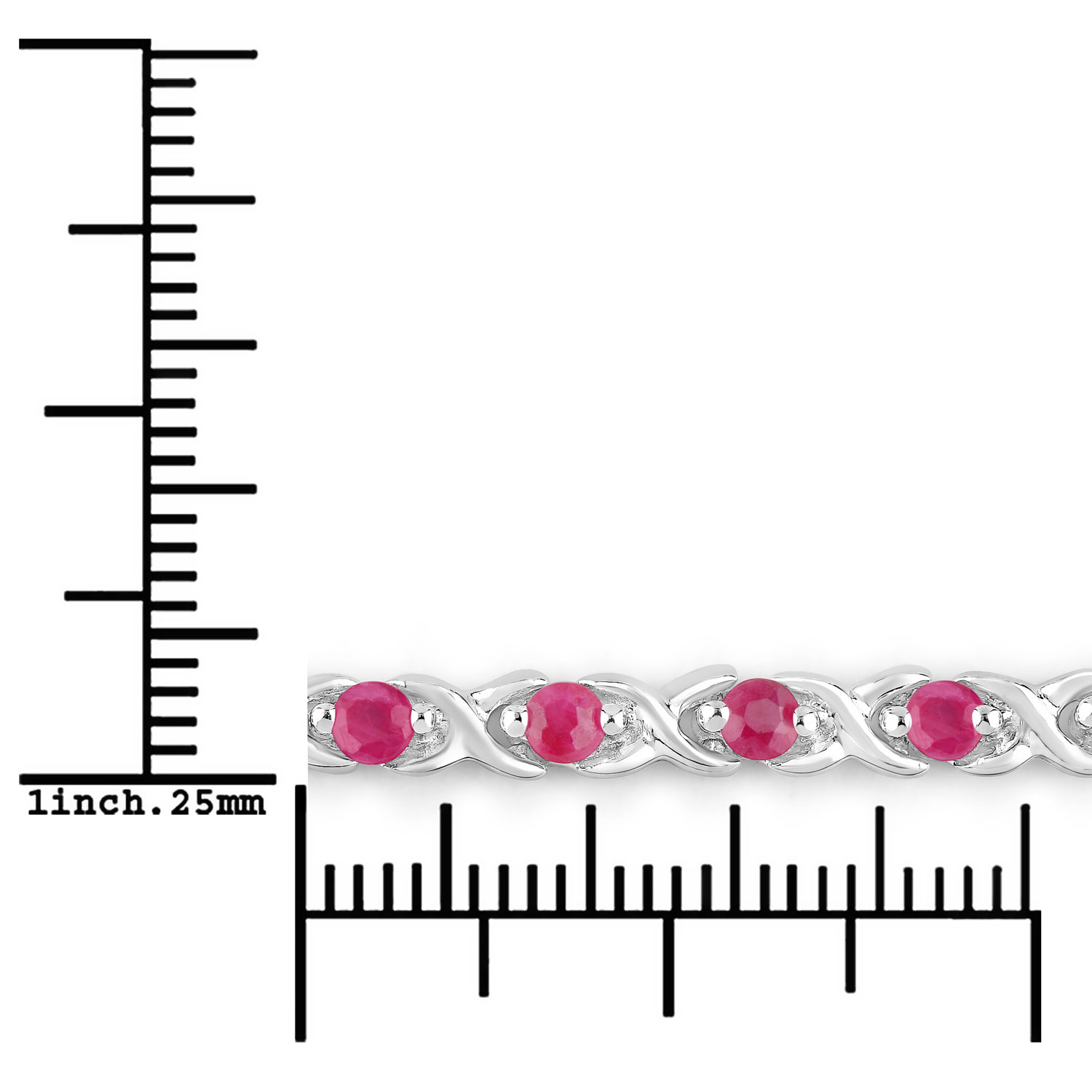 0.88 Carat Genuine Ruby .925 Sterling Silver Bracelet 0.88 C.T.W Sterling Silver - view 8