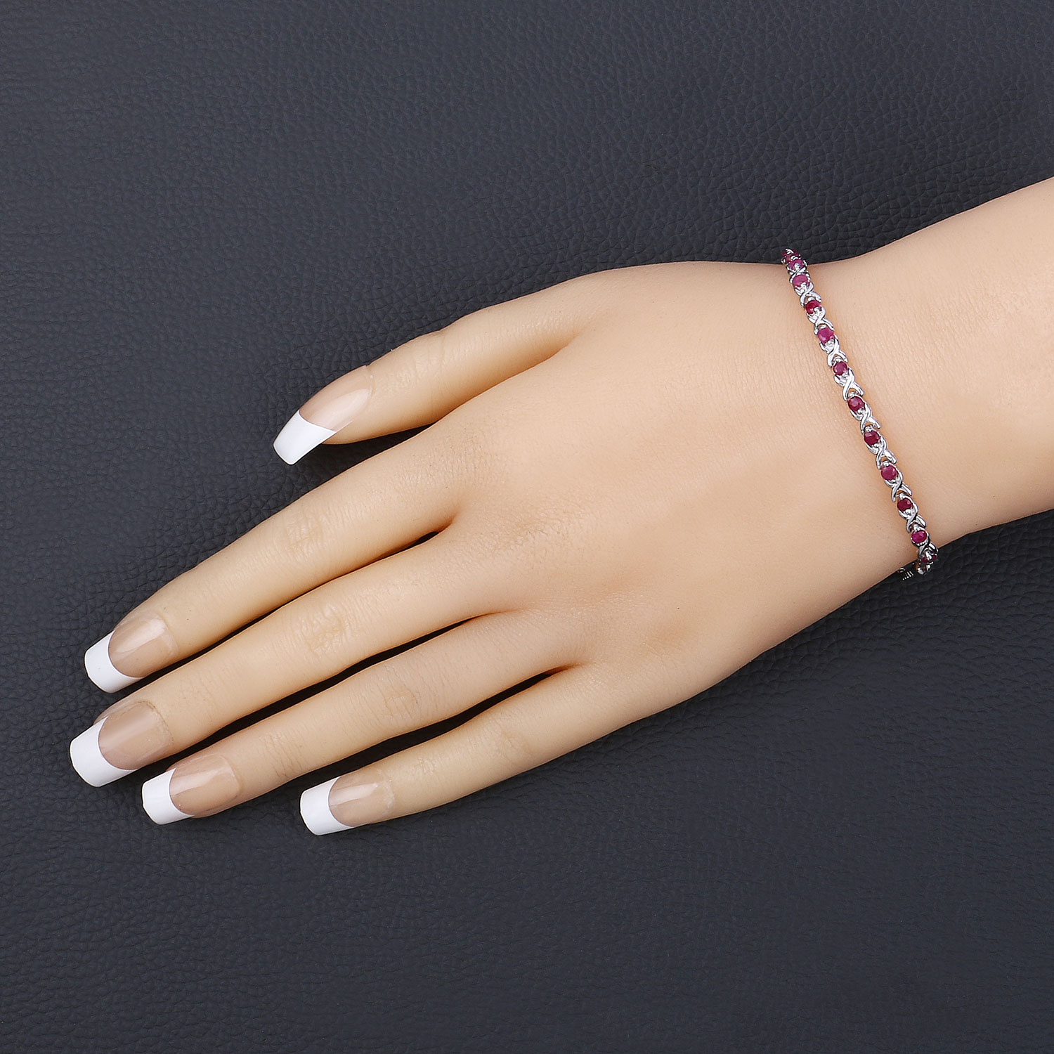 0.88 Carat Genuine Ruby .925 Sterling Silver Bracelet 0.88 C.T.W Sterling Silver - view 10