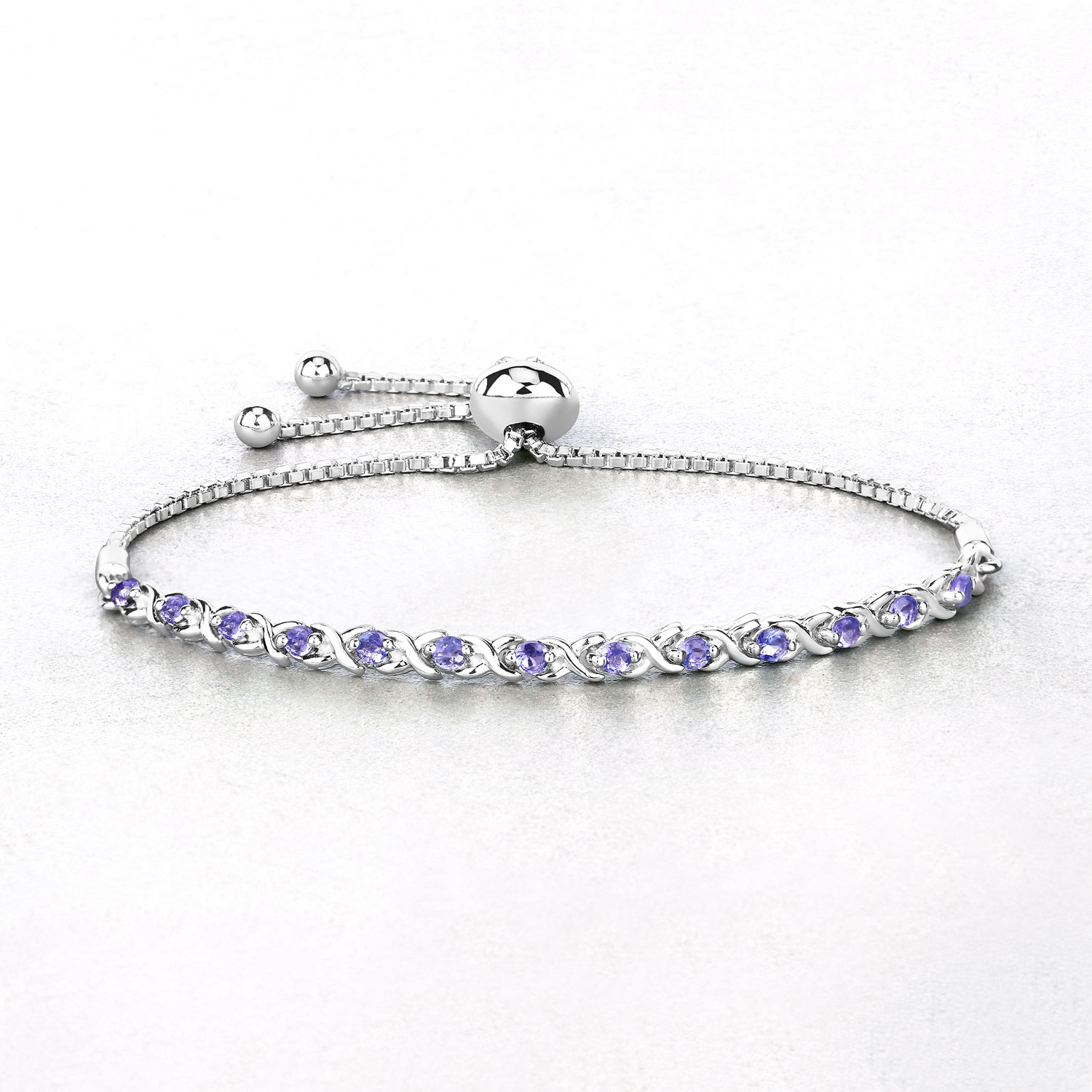 0.91 Carat Genuine Tanzanite .925 Sterling Silver Bracelet 0.91 C.T.W Sterling Silver - view 3