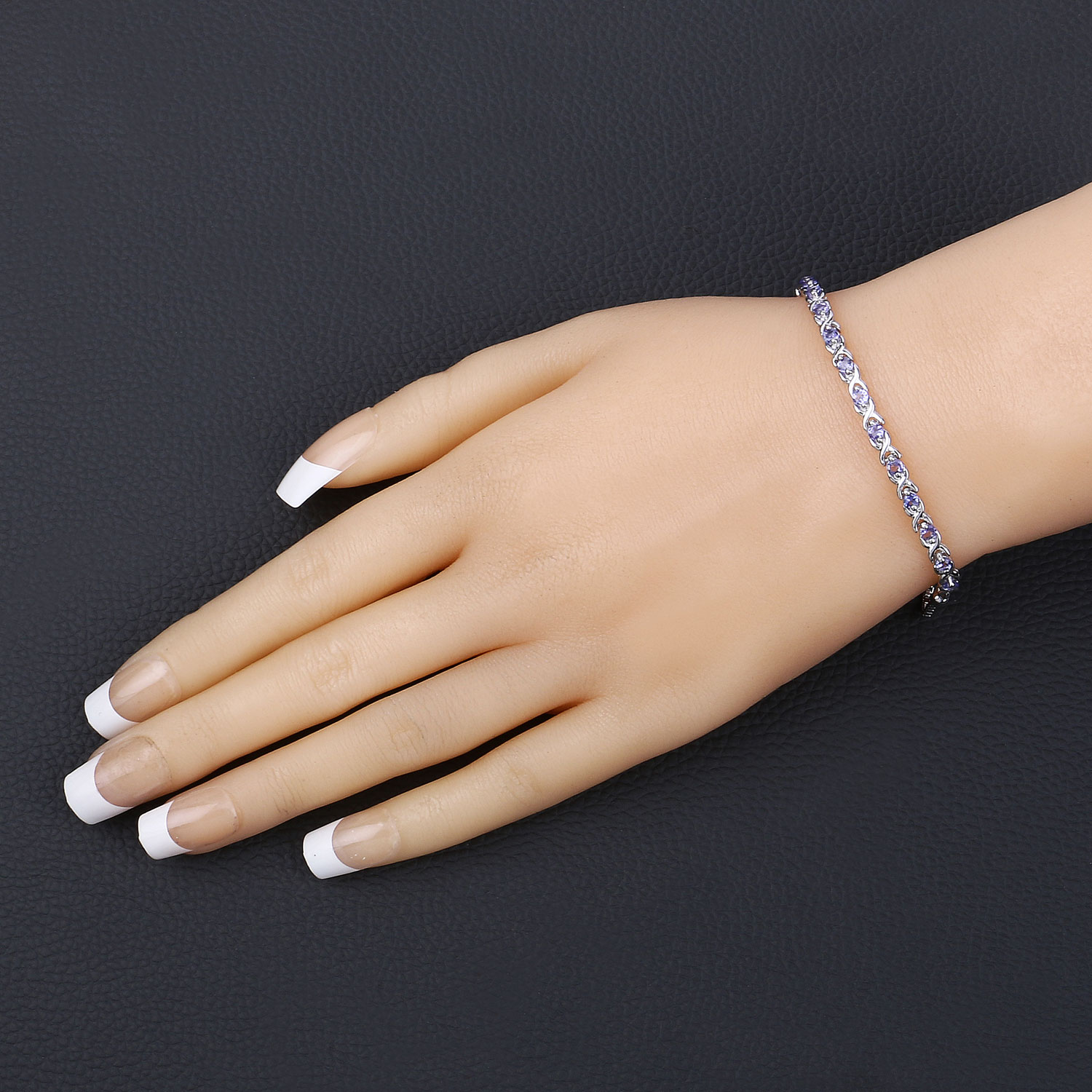 0.91 Carat Genuine Tanzanite .925 Sterling Silver Bracelet 0.91 C.T.W Sterling Silver - view 4