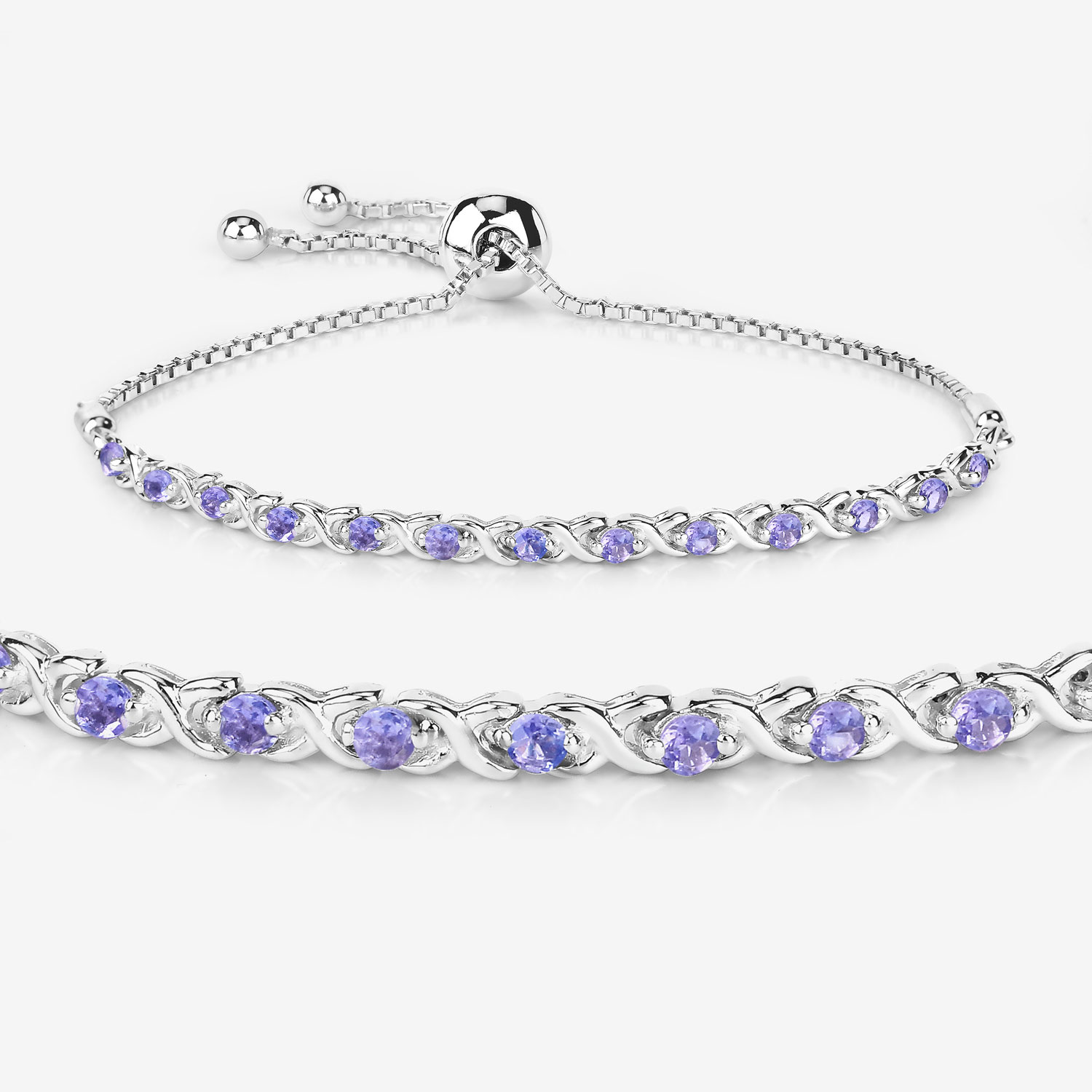 0.91 Carat Genuine Tanzanite .925 Sterling Silver Bracelet 0.91 C.T.W Sterling Silver - view 6