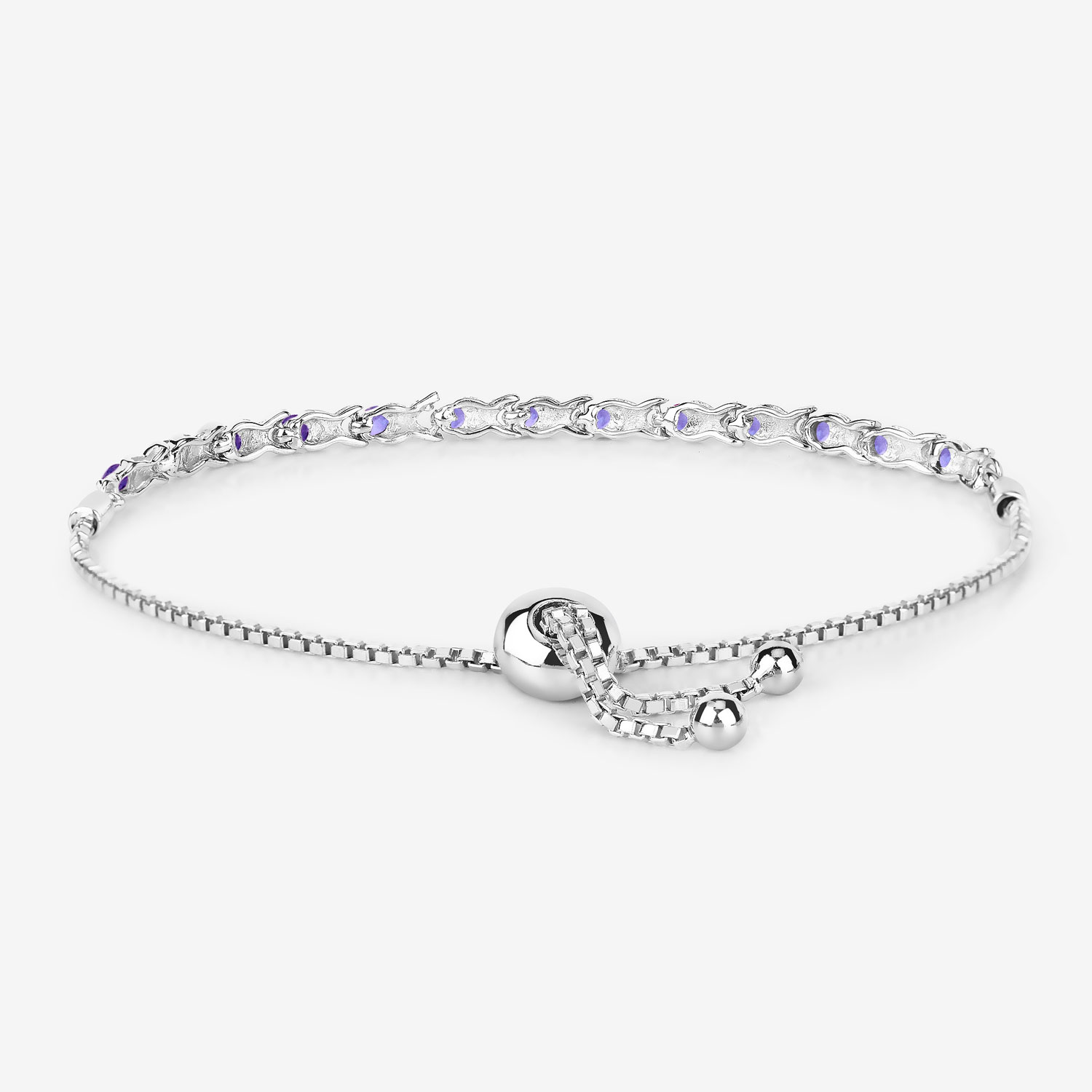 0.91 Carat Genuine Tanzanite .925 Sterling Silver Bracelet 0.91 C.T.W Sterling Silver - view 7