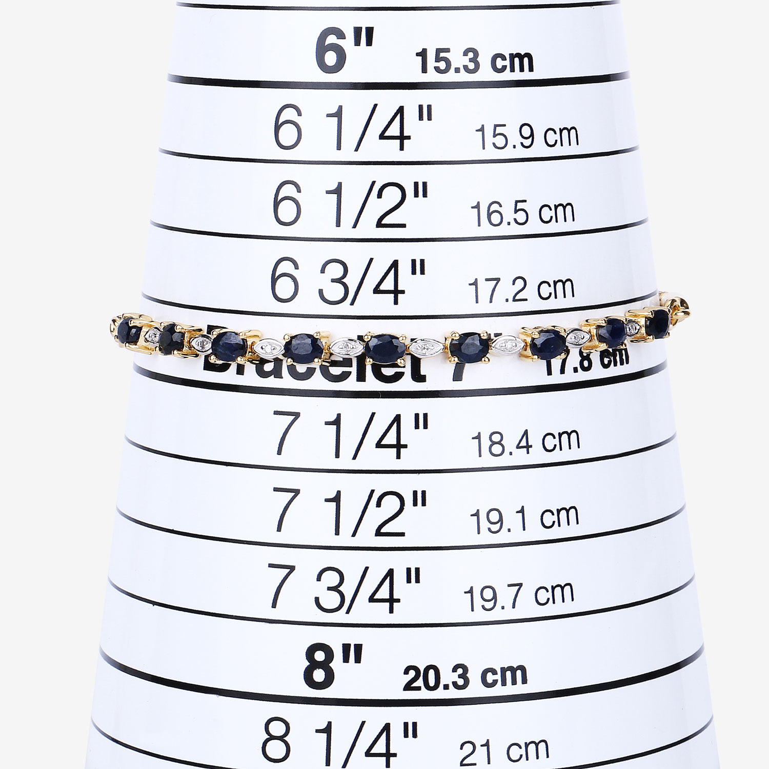 1.83 Carat Genuine Blue Sapphire and White Diamond .925 Sterling Silver Bracelet 1.83 C.T.W Sterling Silver - view 6