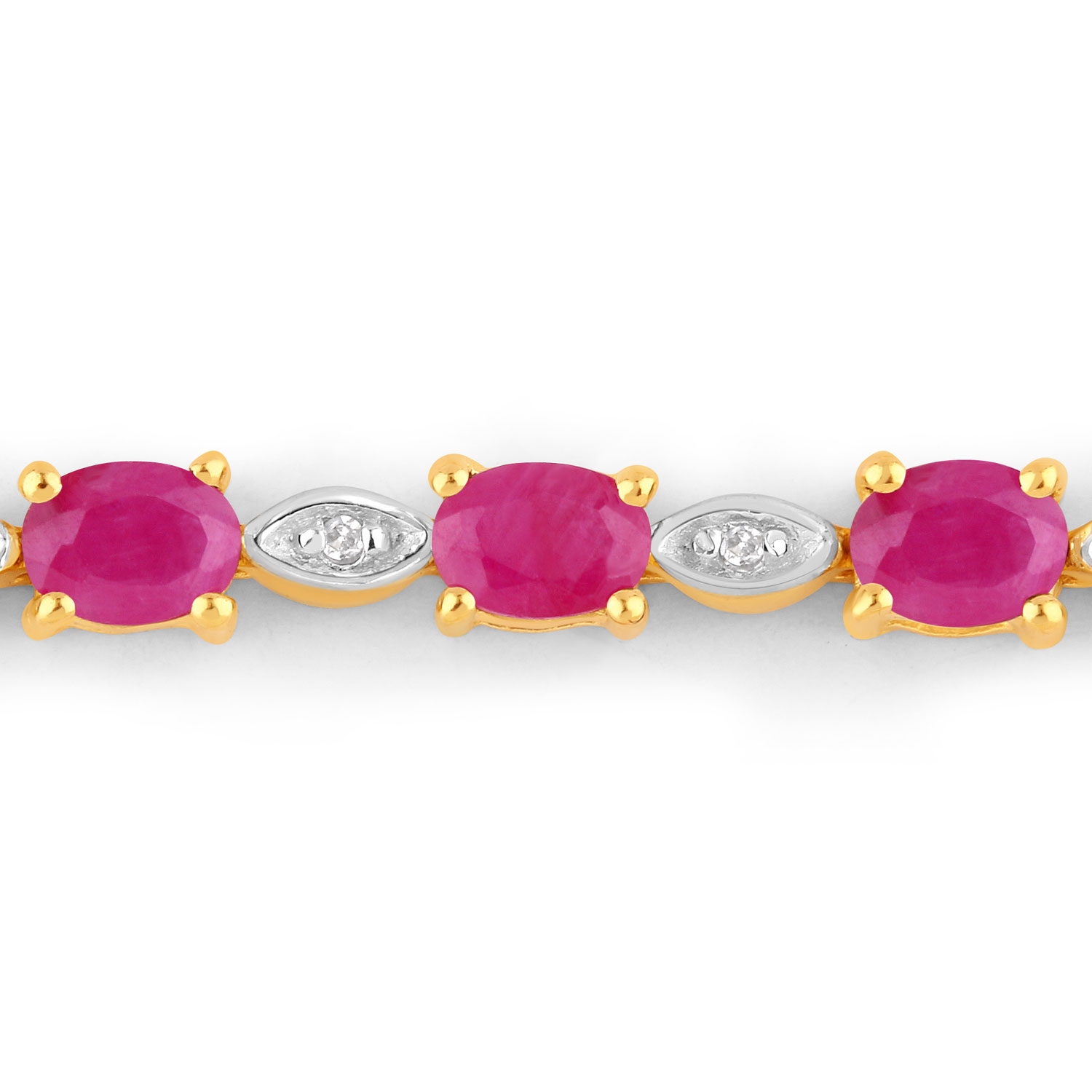 2.01 Carat Genuine Ruby and White Diamond .925 Sterling Silver Bracelet 2.01 C.T.W Sterling Silver - view 2
