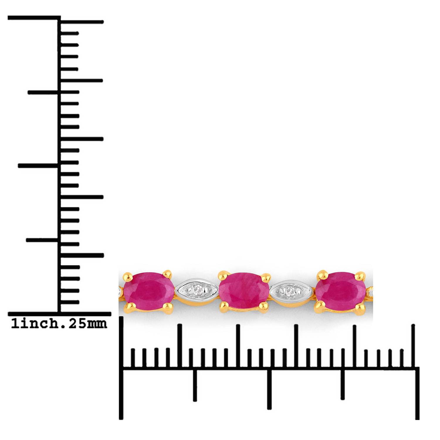 2.01 Carat Genuine Ruby and White Diamond .925 Sterling Silver Bracelet 2.01 C.T.W Sterling Silver - view 9