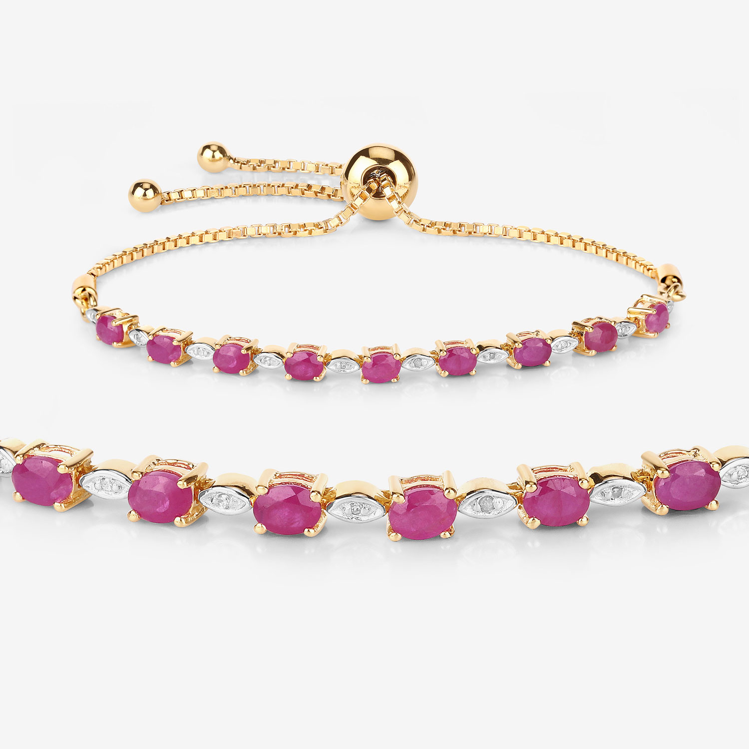 2.01 Carat Genuine Ruby and White Diamond .925 Sterling Silver Bracelet 2.01 C.T.W Sterling Silver - view 10