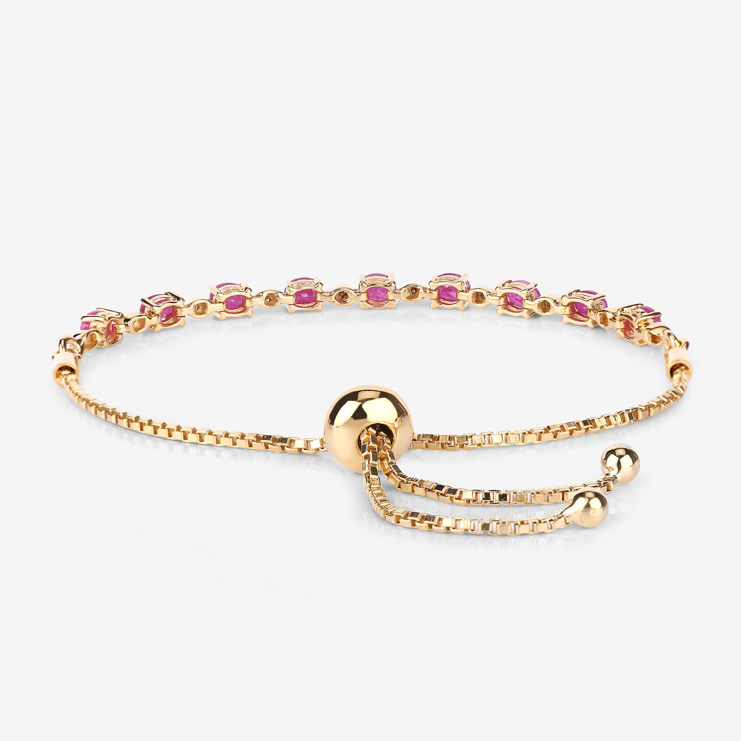 2.01 Carat Genuine Ruby and White Diamond .925 Sterling Silver Bracelet 2.01 C.T.W Sterling Silver - view 8
