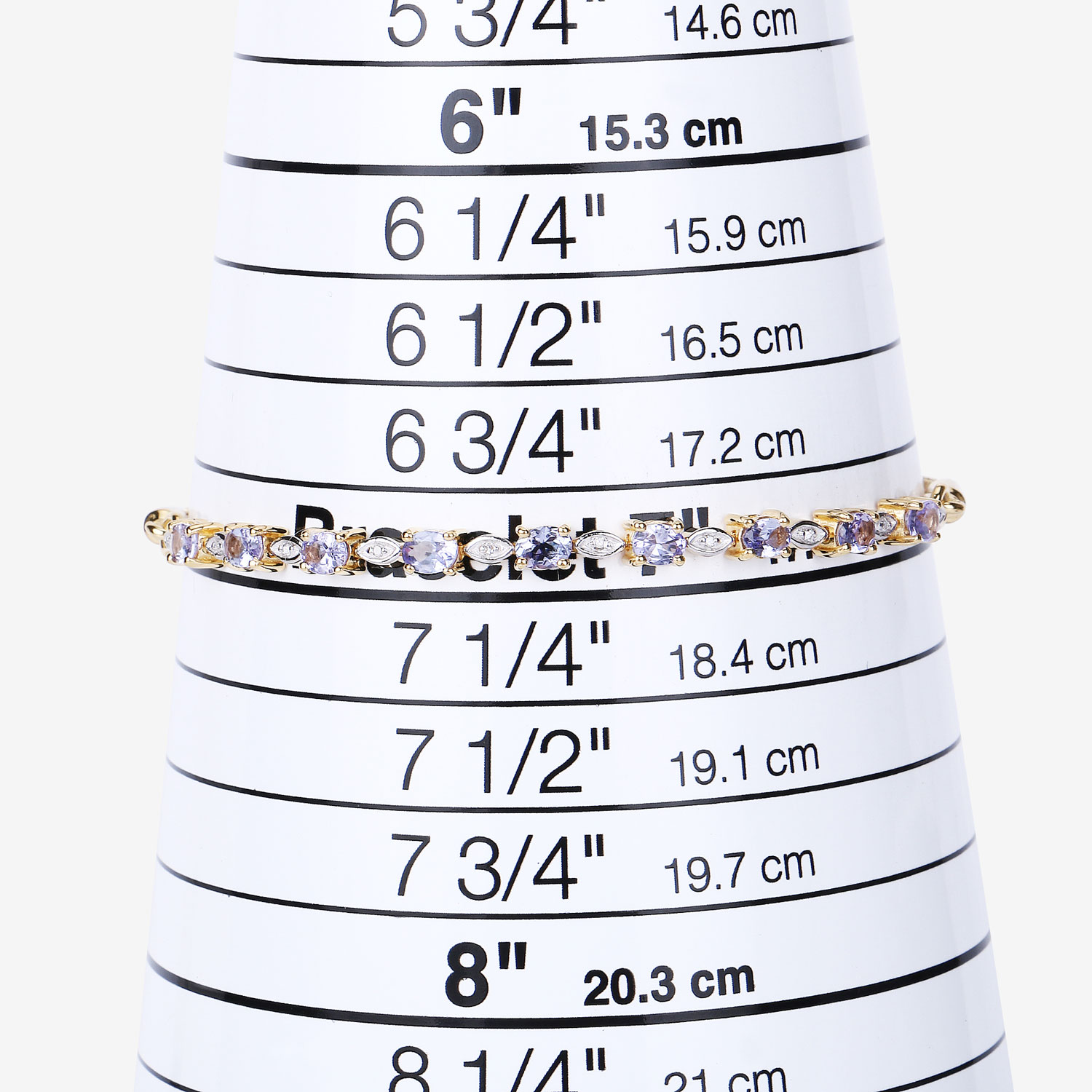 1.56 Carat Genuine Tanzanite and White Diamond .925 Sterling Silver Bracelet 1.56 C.T.W Sterling Silver - view 7
