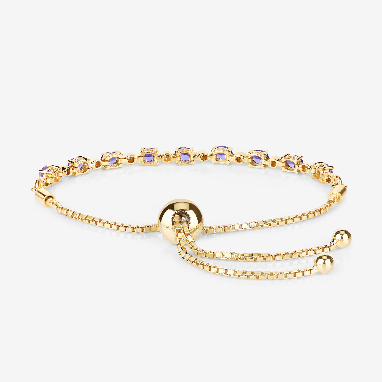 1.56 Carat Genuine Tanzanite and White Diamond .925 Sterling Silver Bracelet 1.56 C.T.W Sterling Silver - view 9