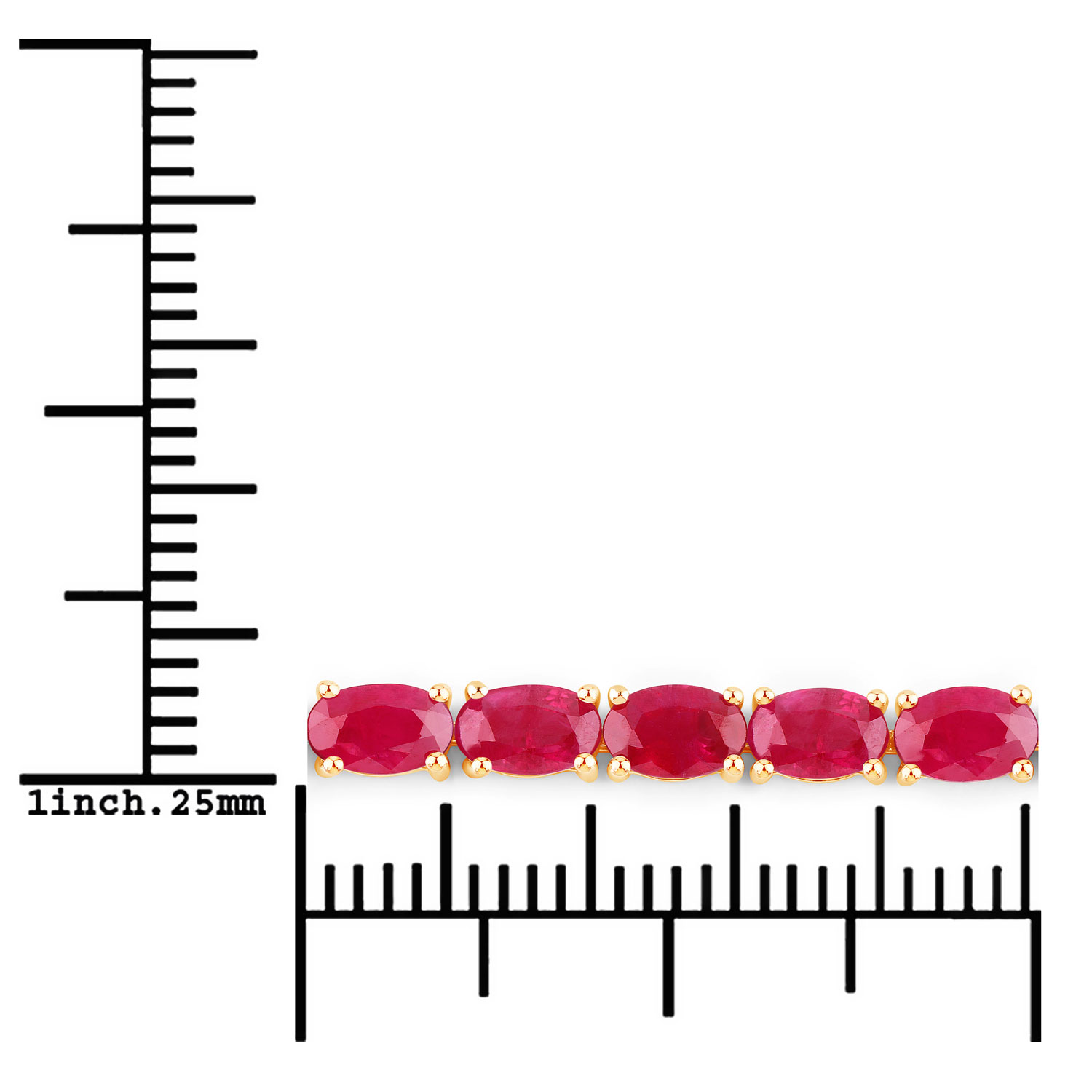 9.18 Carat Genuine Ruby 10K Yellow Gold Bracelet 9.18 C.T.W 10K yellow gold - view 3