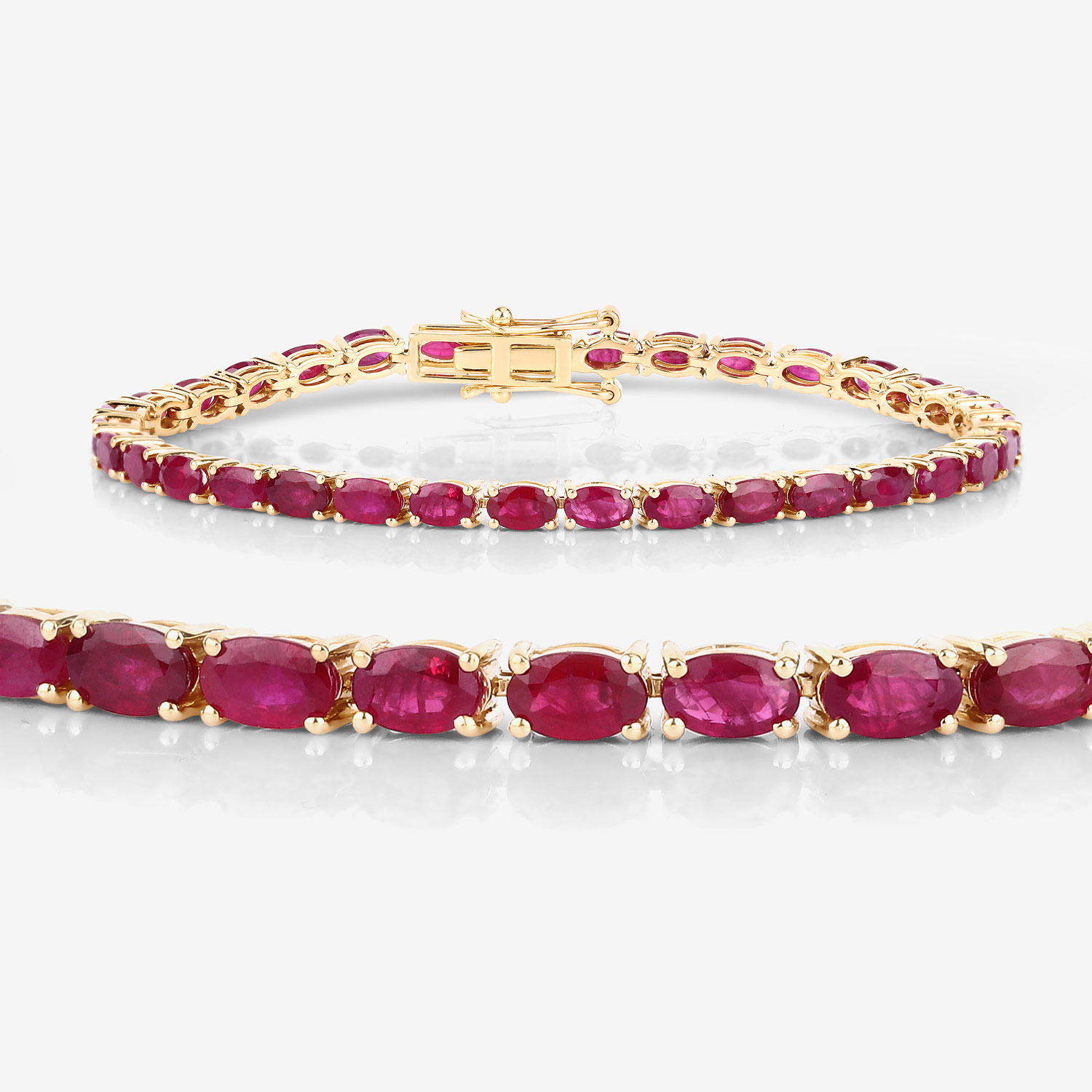 9.18 Carat Genuine Ruby 10K Yellow Gold Bracelet 9.18 C.T.W 10K yellow gold - view 9