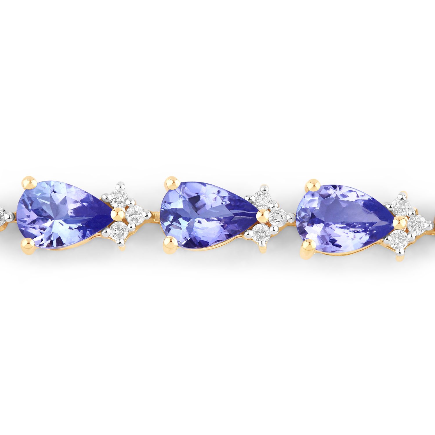 8.27 Carat Genuine Tanzanite and White Diamond 14K Yellow Gold Bracelet 8.27 C.T.W 14K yellow or white gold - view 10