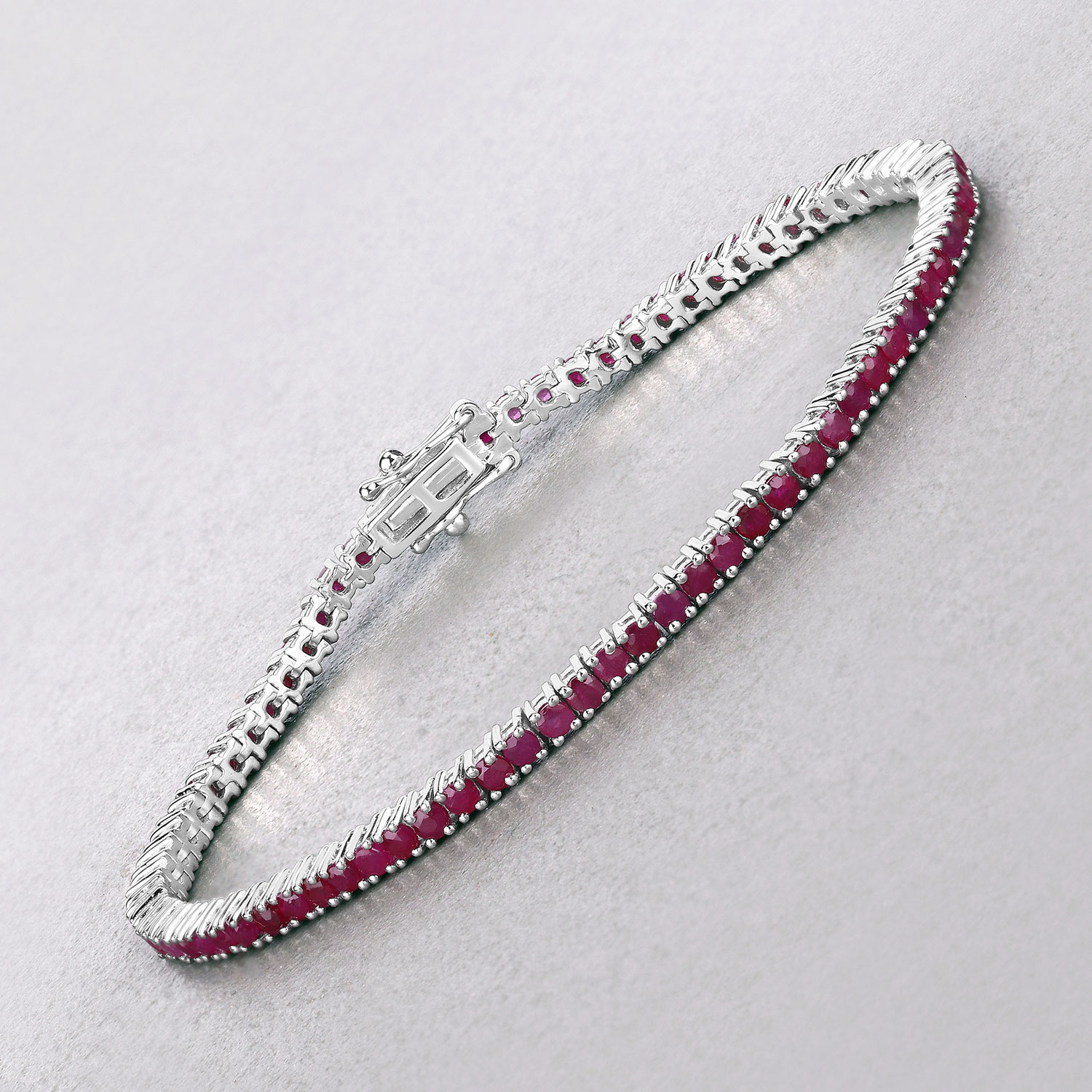 4.44 Carat Genuine Ruby .925 Sterling Silver Bracelet 4.44 C.T.W Sterling Silver - view 8