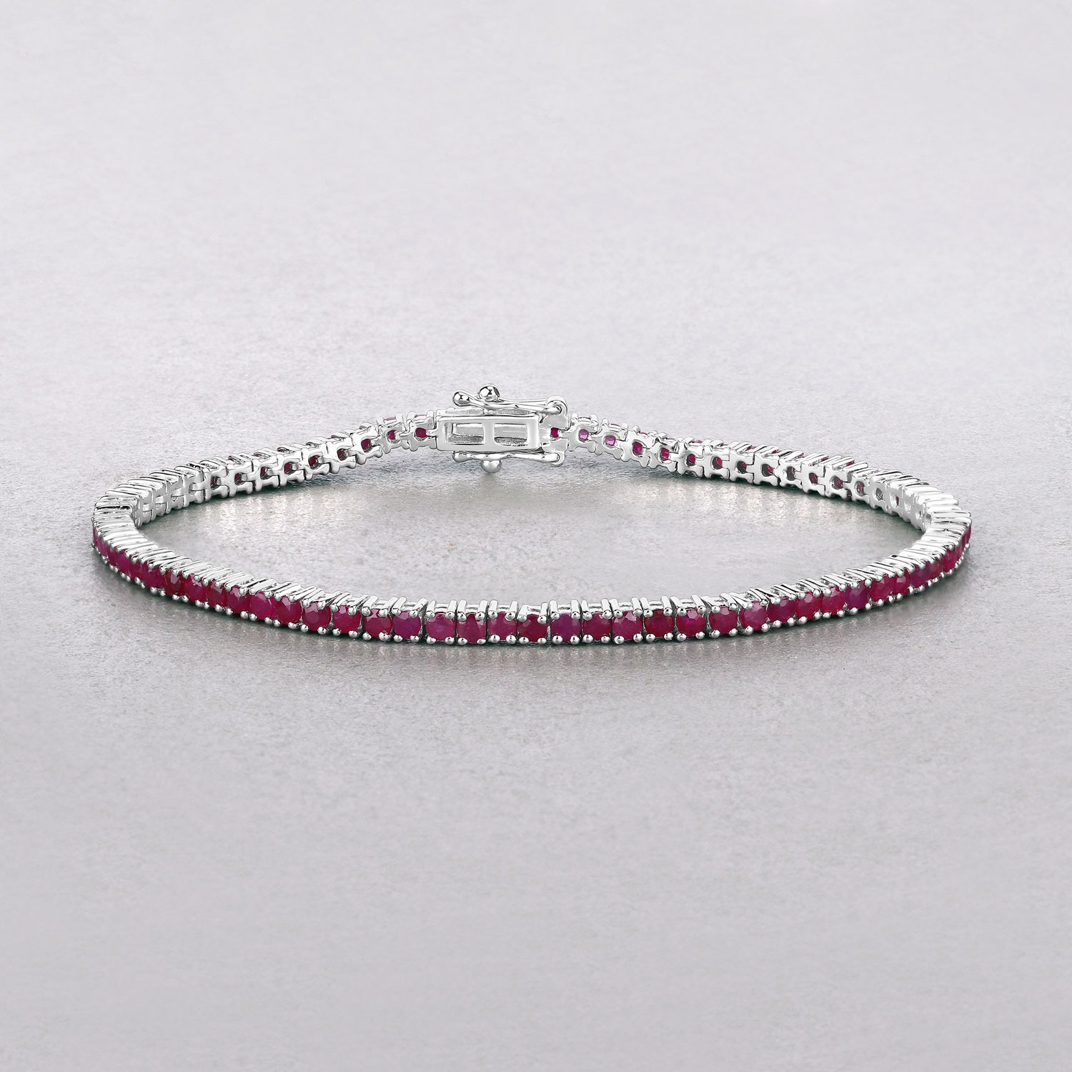 4.44 Carat Genuine Ruby .925 Sterling Silver Bracelet 4.44 C.T.W Sterling Silver - view 6