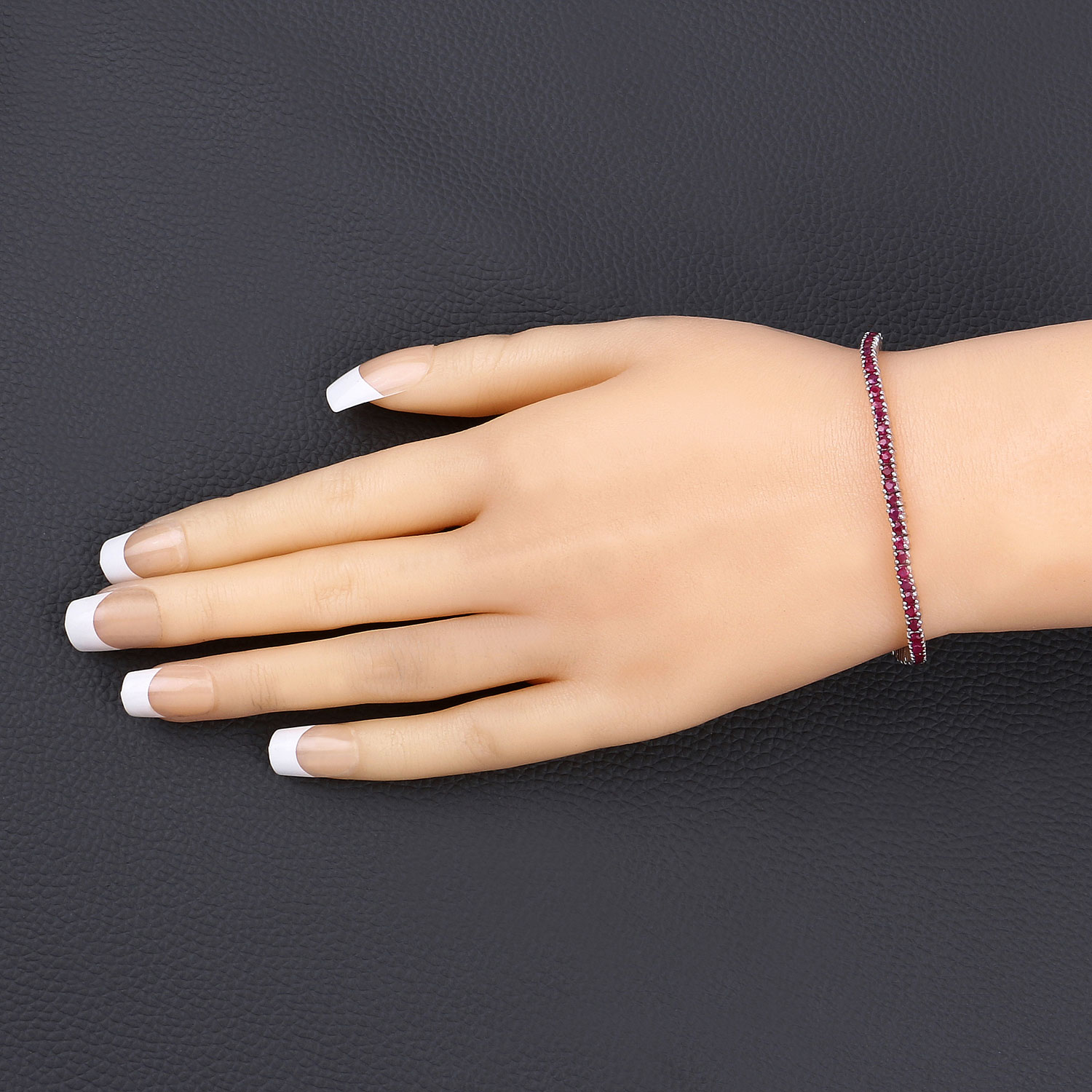 4.44 Carat Genuine Ruby .925 Sterling Silver Bracelet 4.44 C.T.W Sterling Silver - view 7