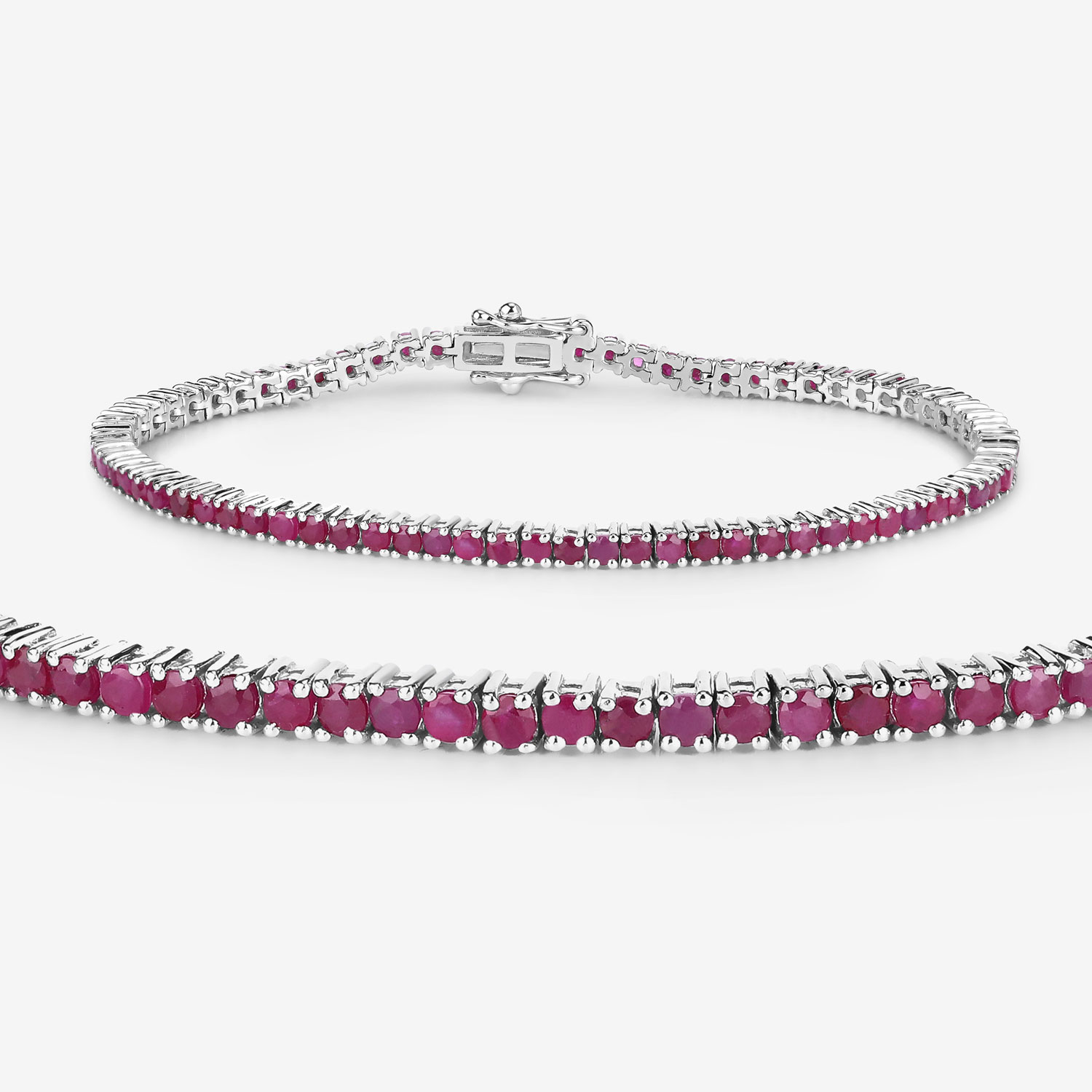 4.44 Carat Genuine Ruby .925 Sterling Silver Bracelet 4.44 C.T.W Sterling Silver - view 2