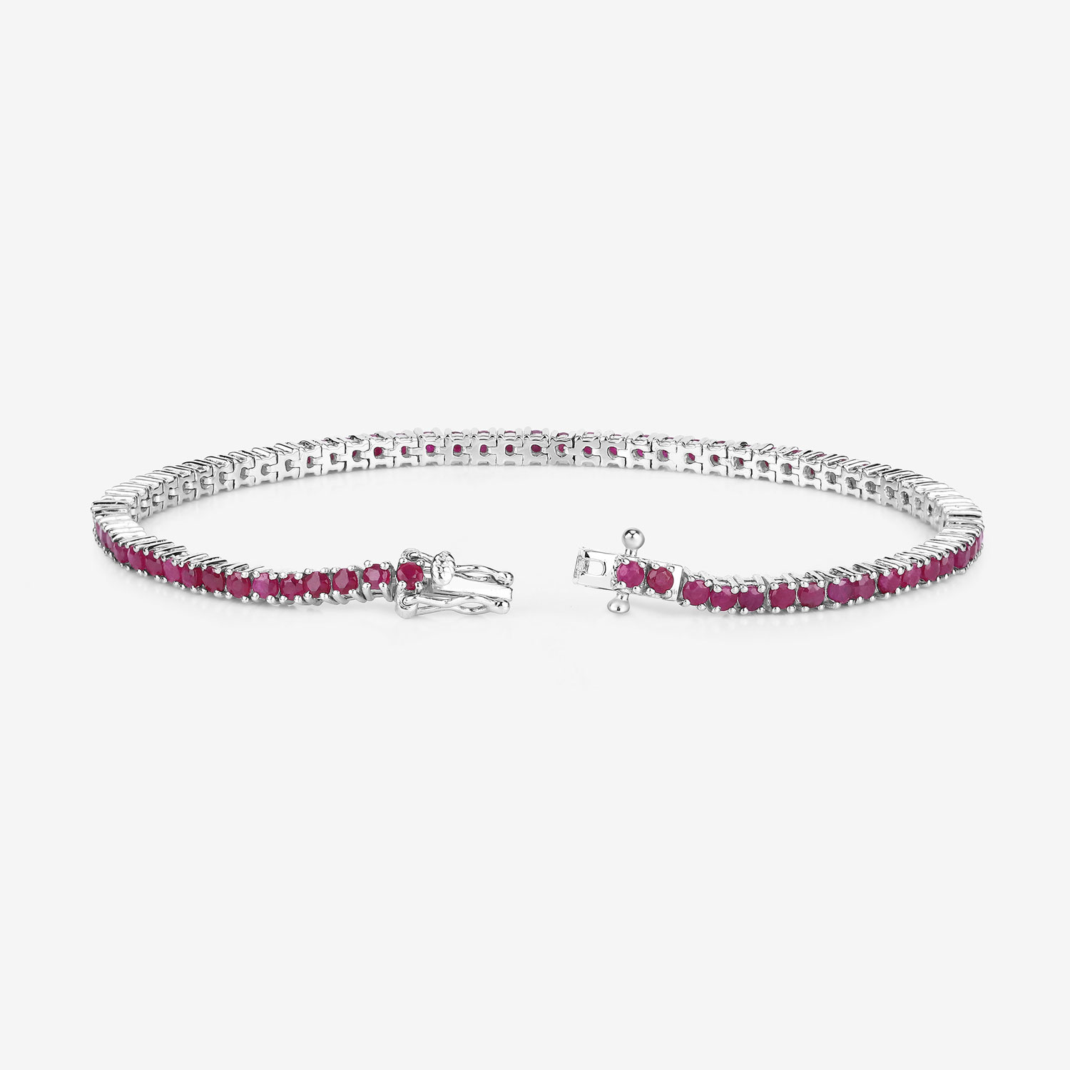 4.44 Carat Genuine Ruby .925 Sterling Silver Bracelet 4.44 C.T.W Sterling Silver - view 5
