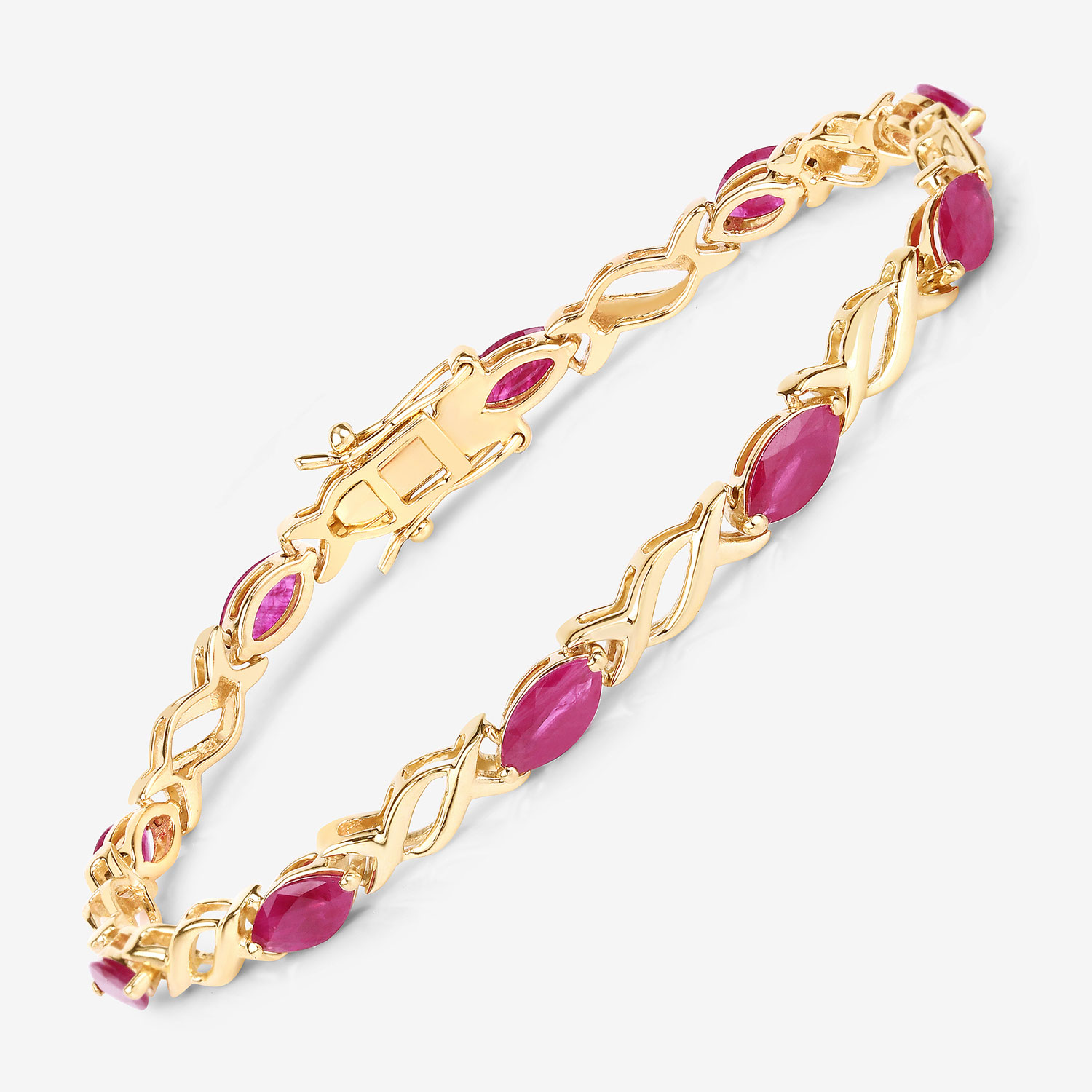 5.00 Carat Genuine Ruby 10K Yellow Gold Bracelet 5.00 C.T.W 10K yellow gold - view 8