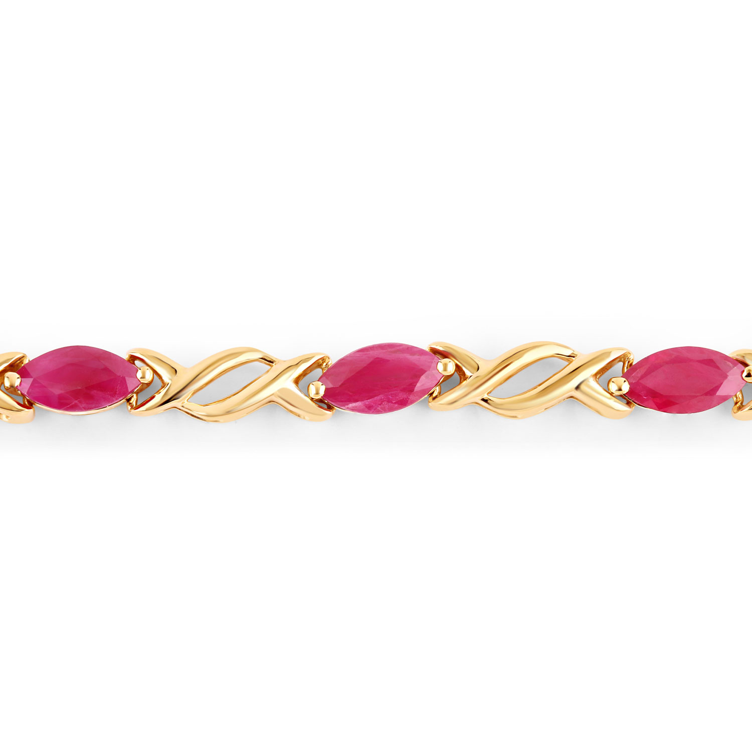 5.00 Carat Genuine Ruby 10K Yellow Gold Bracelet 5.00 C.T.W 10K yellow gold - view 5