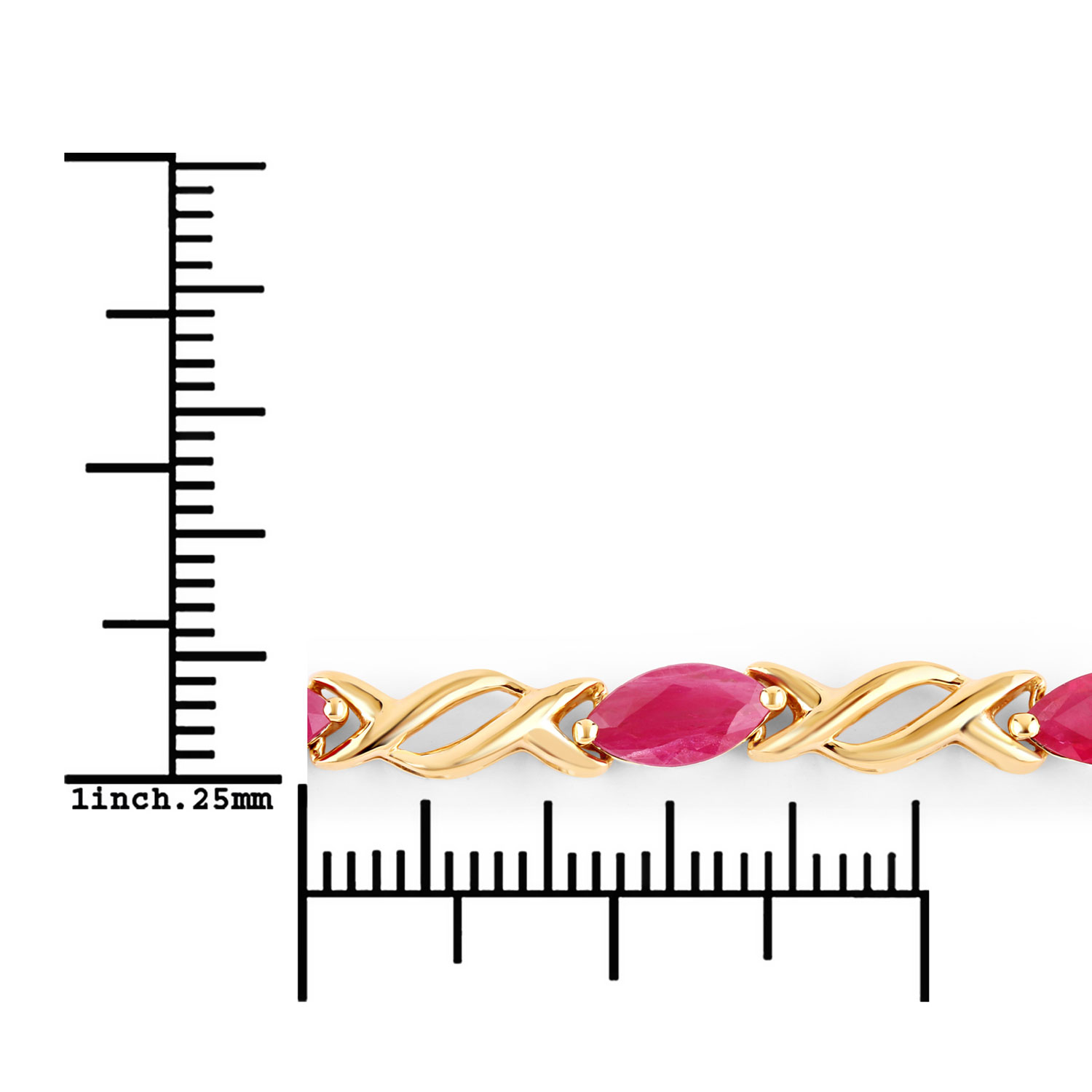 5.00 Carat Genuine Ruby 10K Yellow Gold Bracelet 5.00 C.T.W 10K yellow gold - view 6