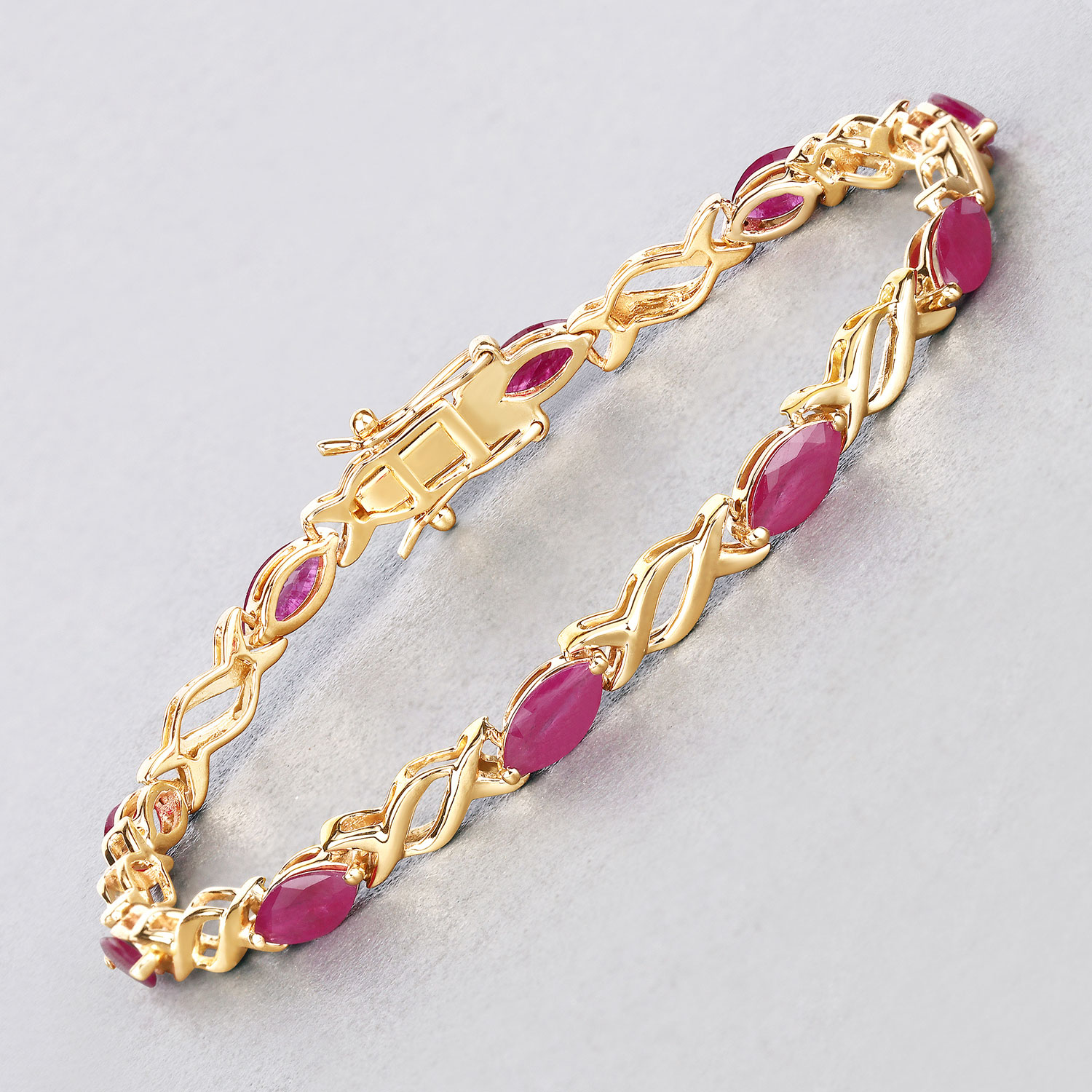 5.00 Carat Genuine Ruby 10K Yellow Gold Bracelet 5.00 C.T.W 10K yellow gold - view 10