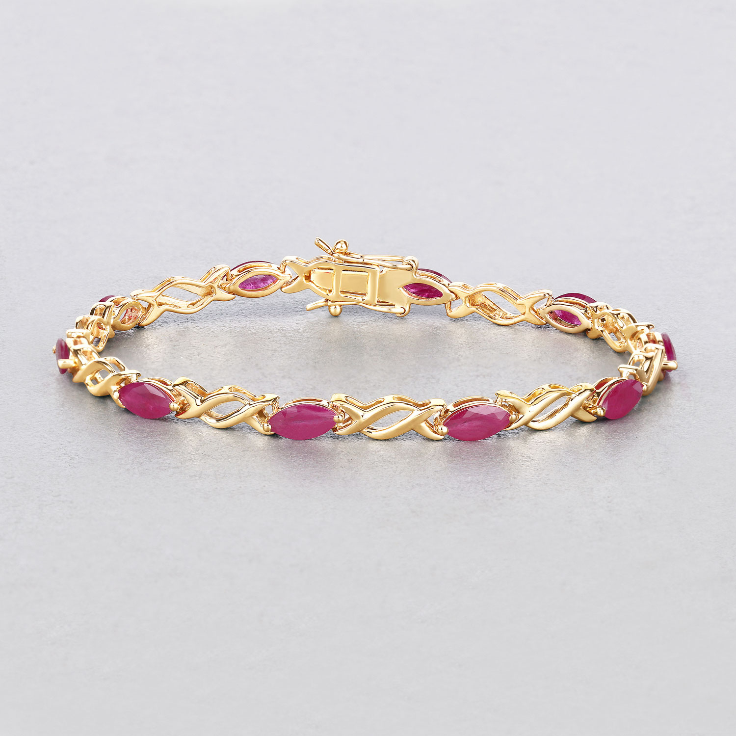 5.00 Carat Genuine Ruby 10K Yellow Gold Bracelet 5.00 C.T.W 10K yellow gold - view 3