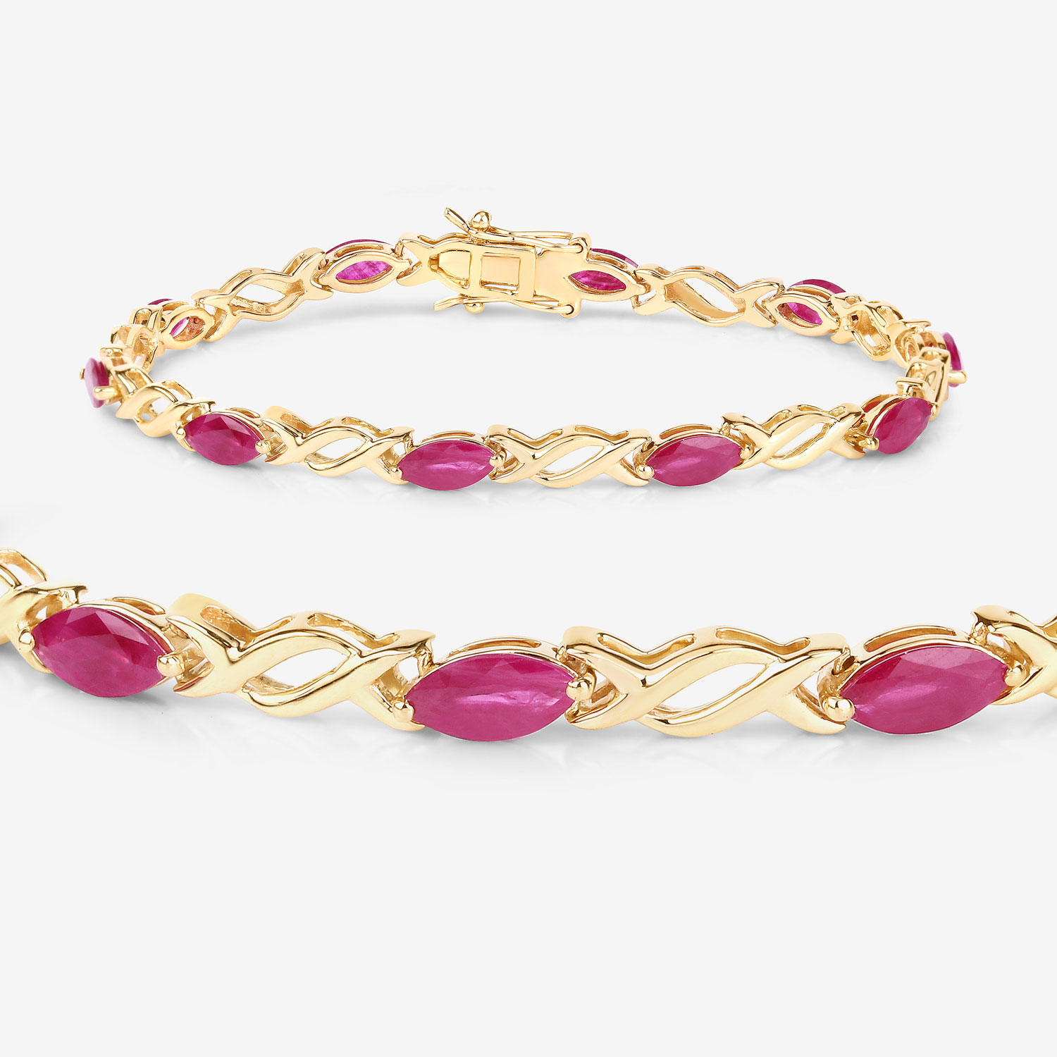 5.00 Carat Genuine Ruby 10K Yellow Gold Bracelet 5.00 C.T.W 10K yellow gold - view 7