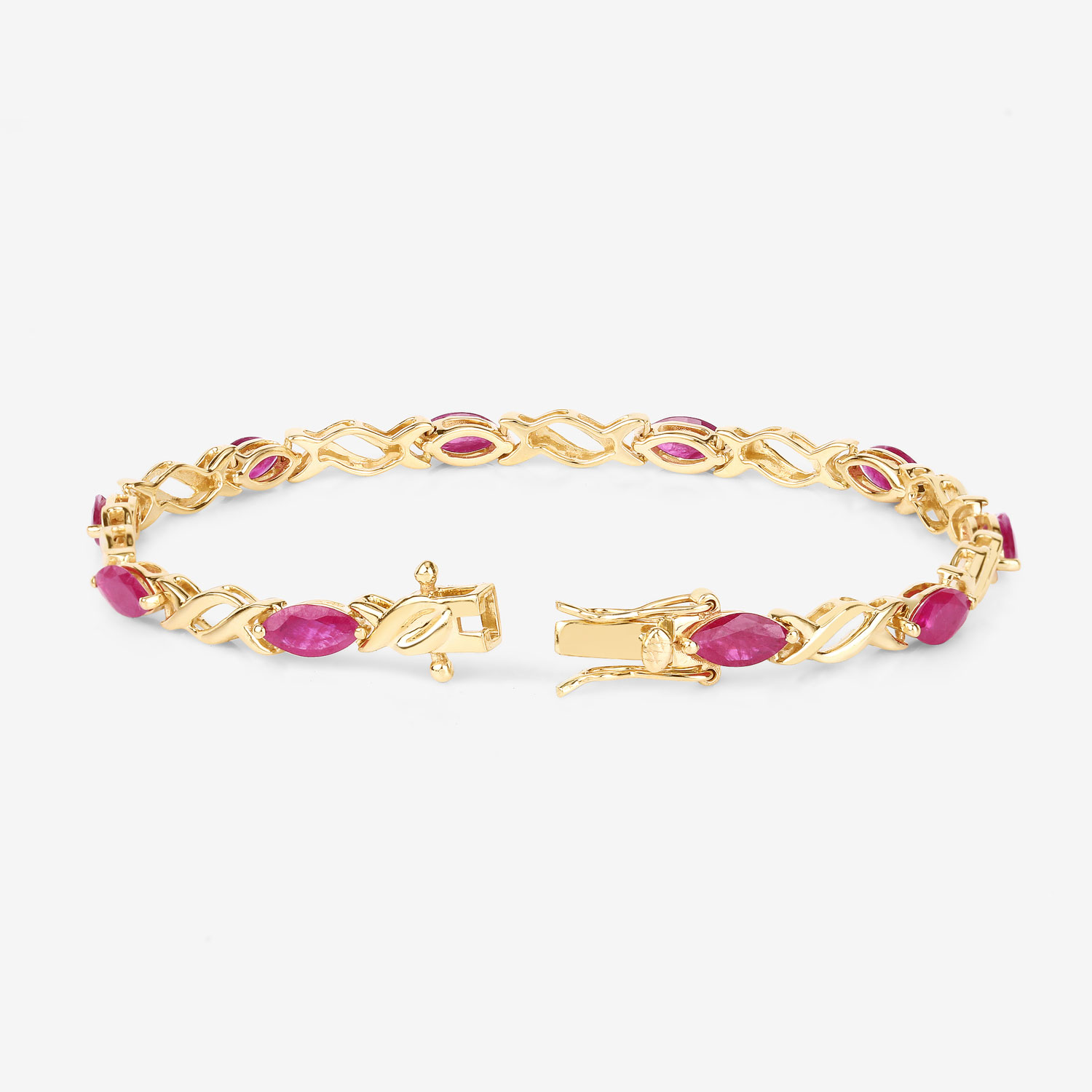 5.00 Carat Genuine Ruby 10K Yellow Gold Bracelet 5.00 C.T.W 10K yellow gold - view 9