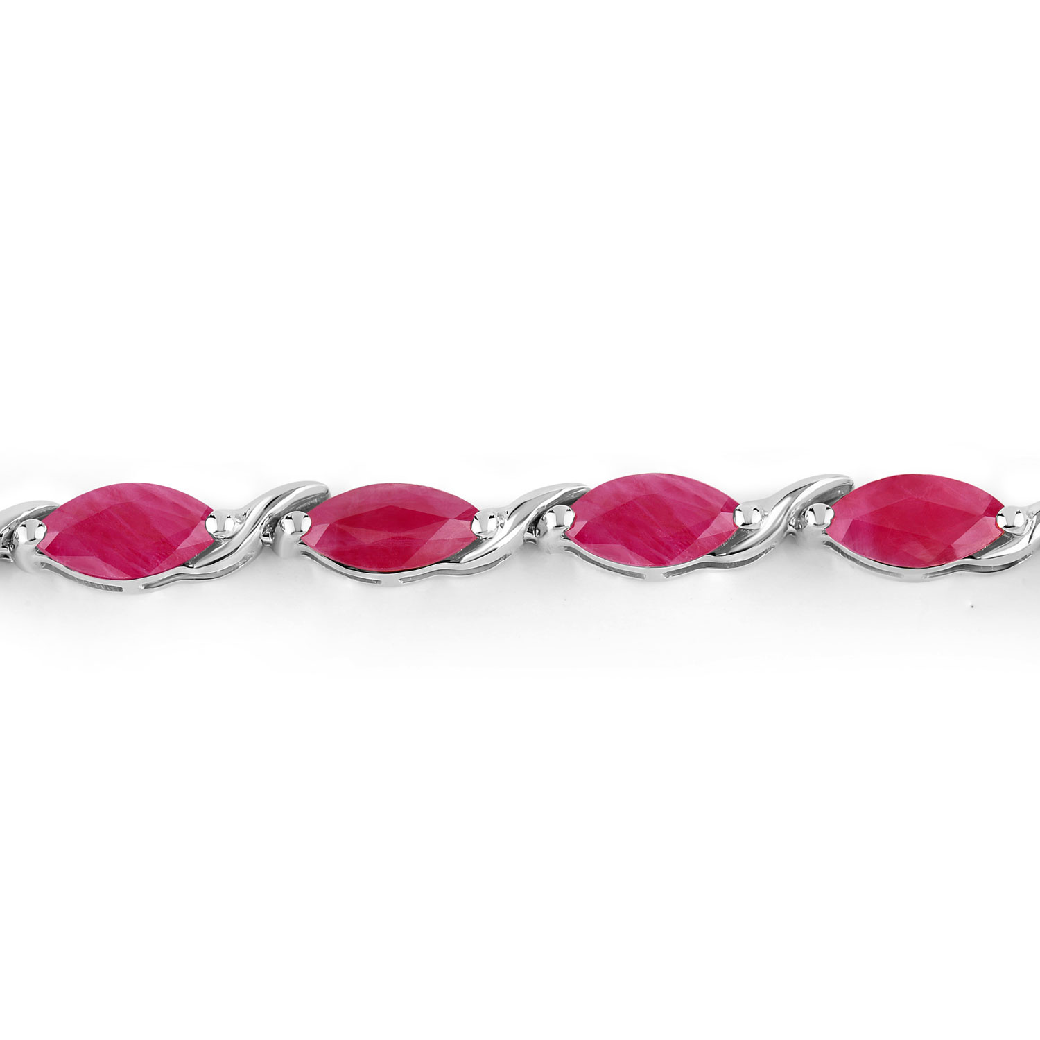 8.00 Carat Genuine Ruby 10K White Gold Bracelet 8.00 C.T.W 10K white gold - view 7