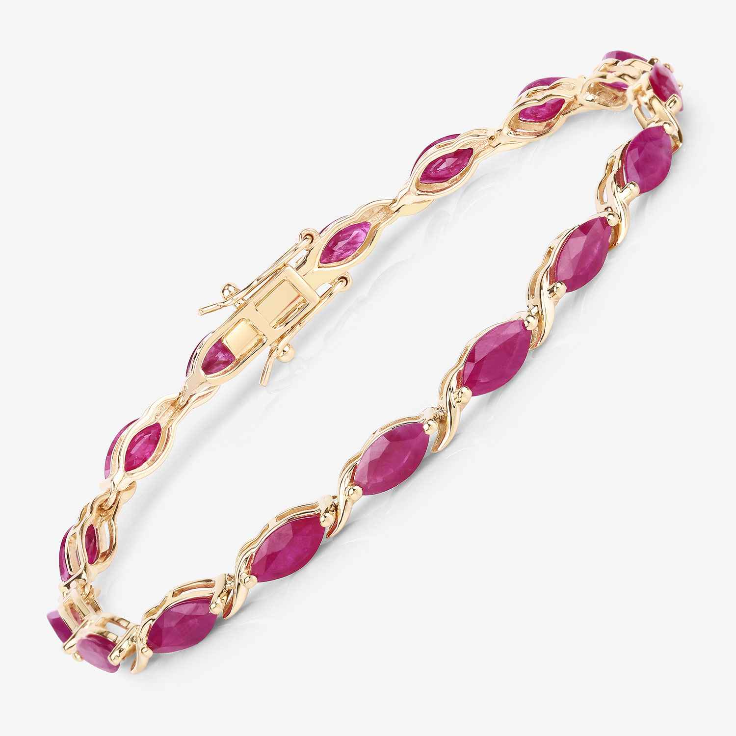 8.00 Carat Genuine Ruby 10K Yellow Gold Bracelet 8.00 C.T.W 10K yellow gold - view 7