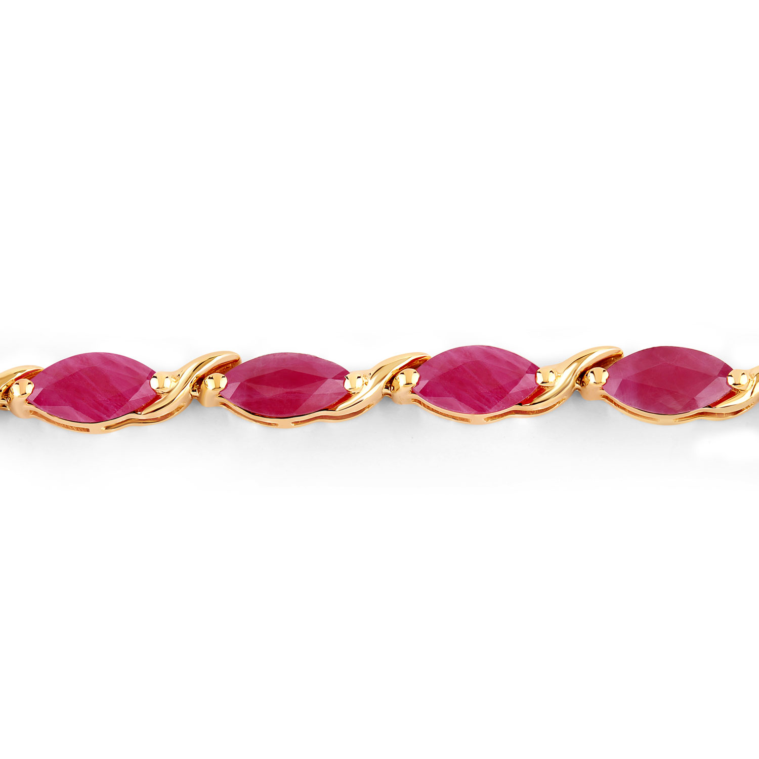 8.00 Carat Genuine Ruby 10K Yellow Gold Bracelet 8.00 C.T.W 10K yellow gold - view 5