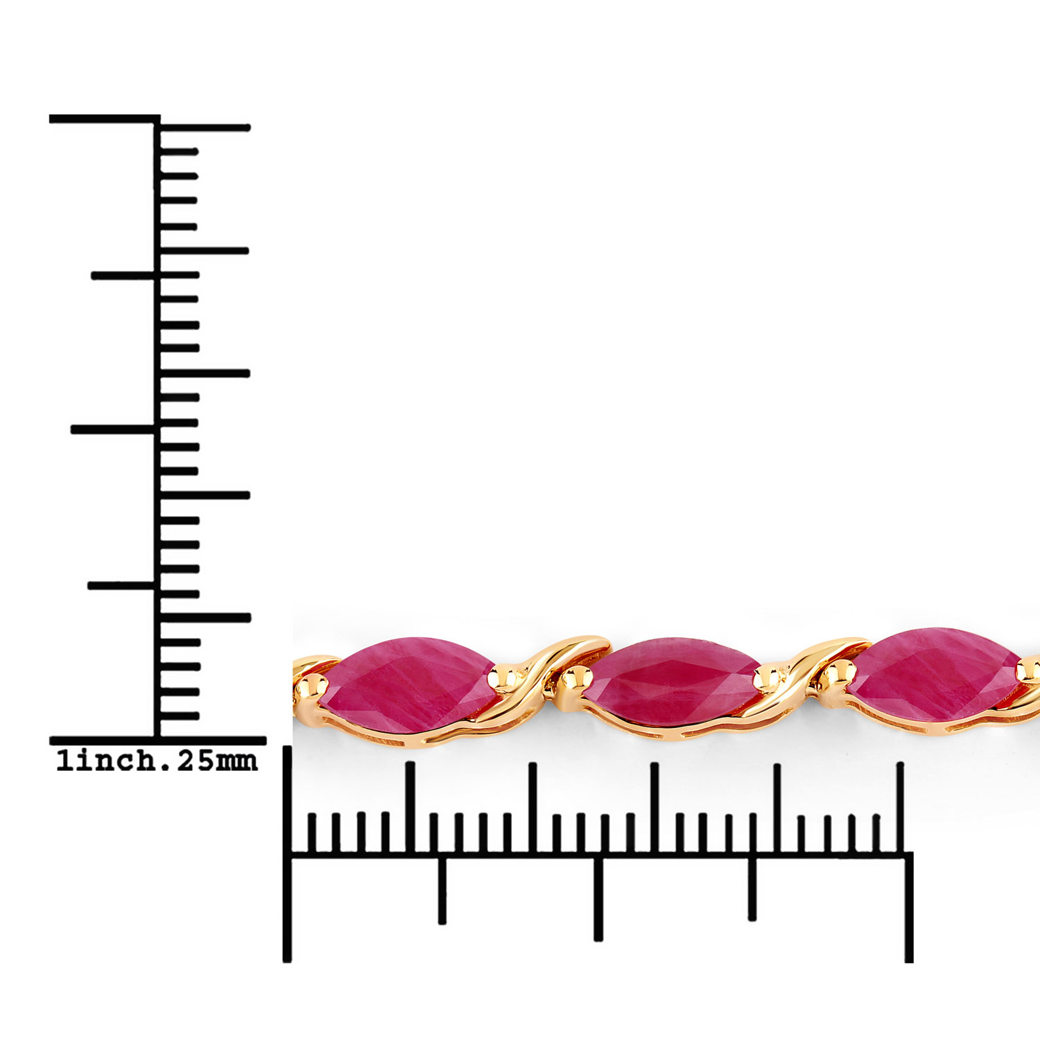 8.00 Carat Genuine Ruby 10K Yellow Gold Bracelet 8.00 C.T.W 10K yellow gold - view 9