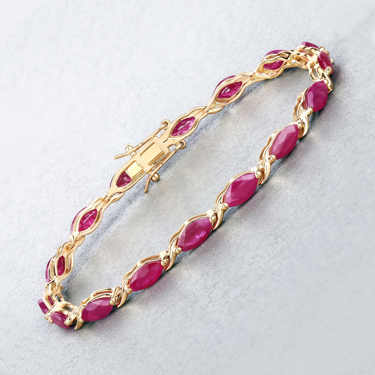 8.00 Carat Genuine Ruby 10K Yellow Gold Bracelet 8.00 C.T.W 10K yellow gold - view 10