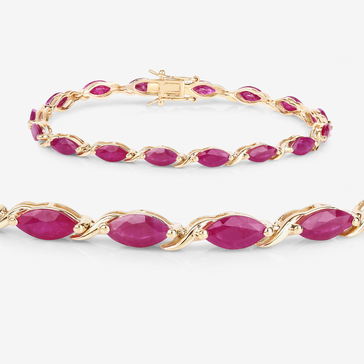 8.00 Carat Genuine Ruby 10K Yellow Gold Bracelet 8.00 C.T.W 10K yellow gold - view 6
