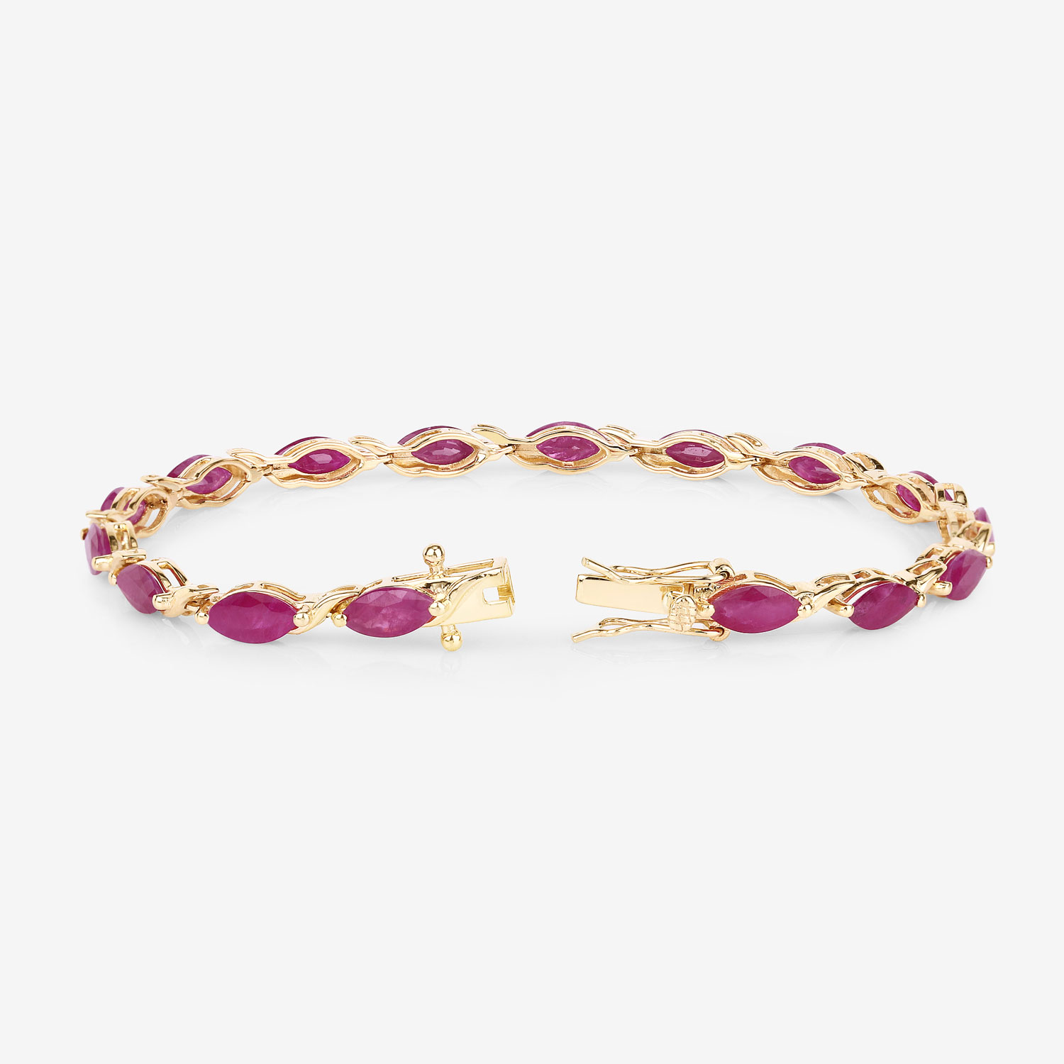 8.00 Carat Genuine Ruby 10K Yellow Gold Bracelet 8.00 C.T.W 10K yellow gold - view 8