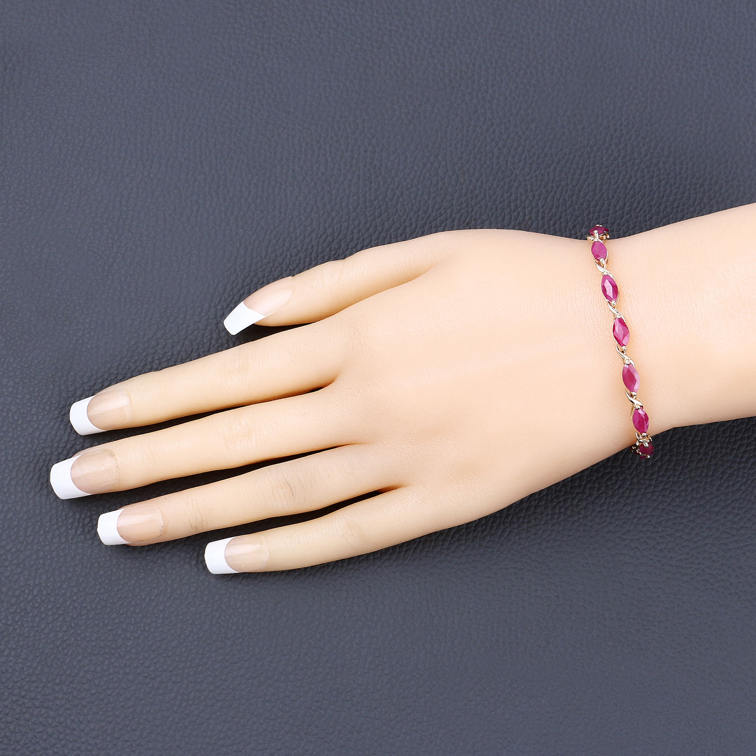 8.00 Carat Genuine Ruby 10K Yellow Gold Bracelet 8.00 C.T.W 10K yellow gold - view 3
