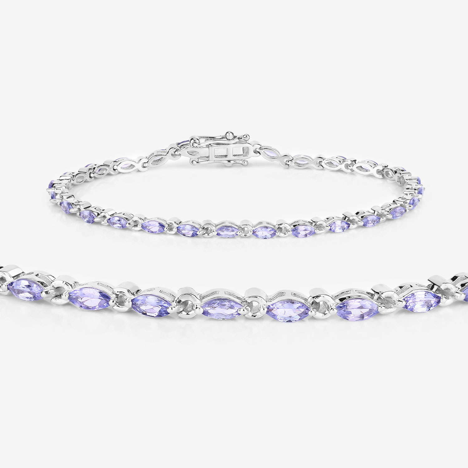 3.78 Carat Genuine Tanzanite .925 Sterling Silver Bracelet 3.78 C.T.W Sterling Silver - view 6