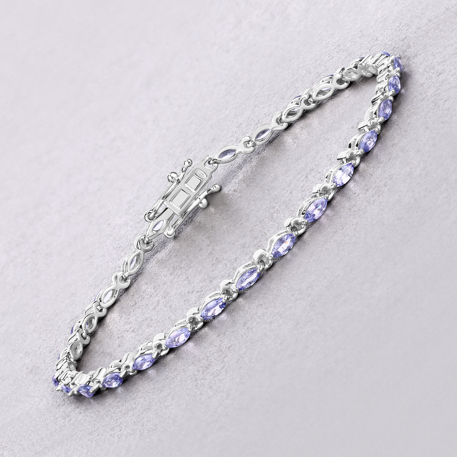 3.78 Carat Genuine Tanzanite .925 Sterling Silver Bracelet 3.78 C.T.W Sterling Silver - view 2