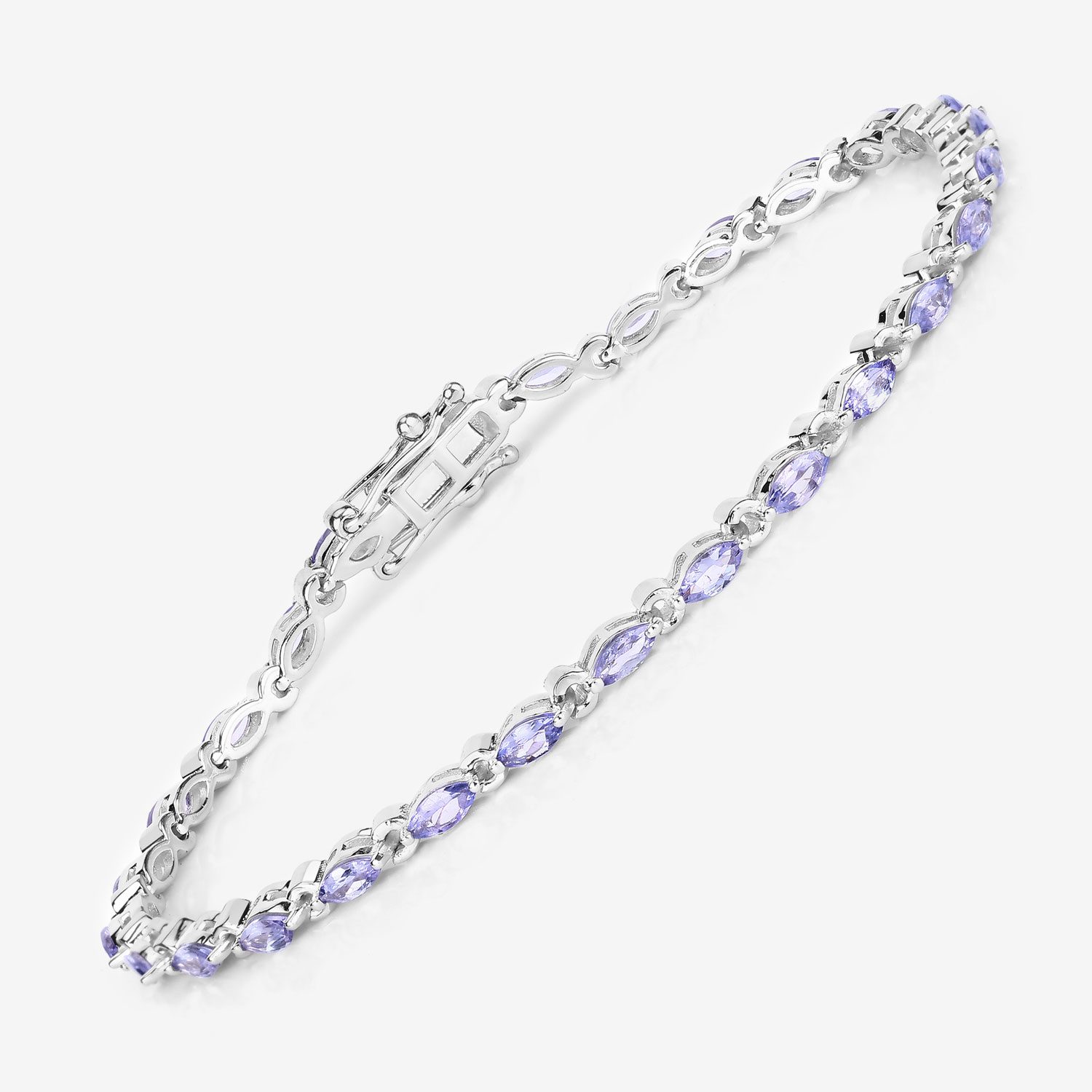 3.78 Carat Genuine Tanzanite .925 Sterling Silver Bracelet 3.78 C.T.W Sterling Silver - view 7
