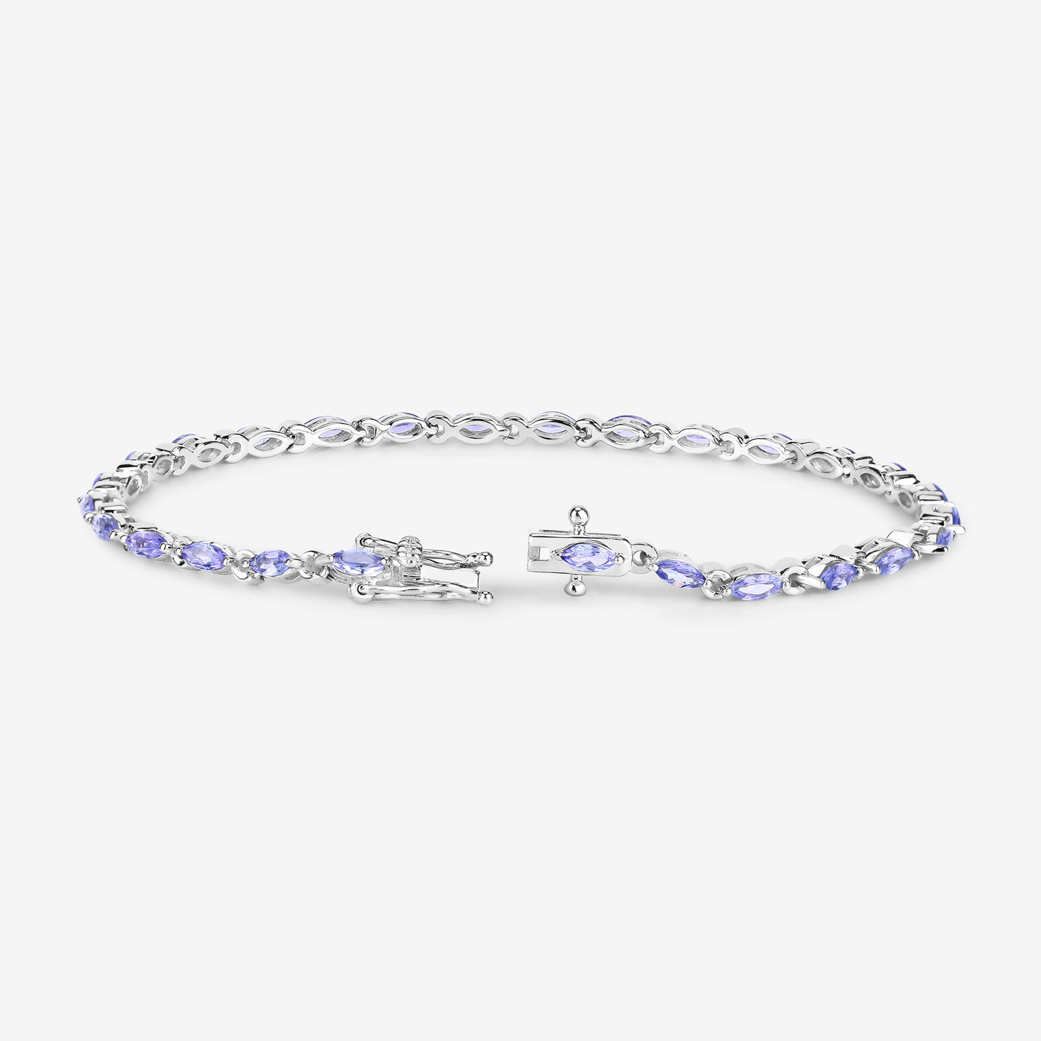 3.78 Carat Genuine Tanzanite .925 Sterling Silver Bracelet 3.78 C.T.W Sterling Silver - view 8