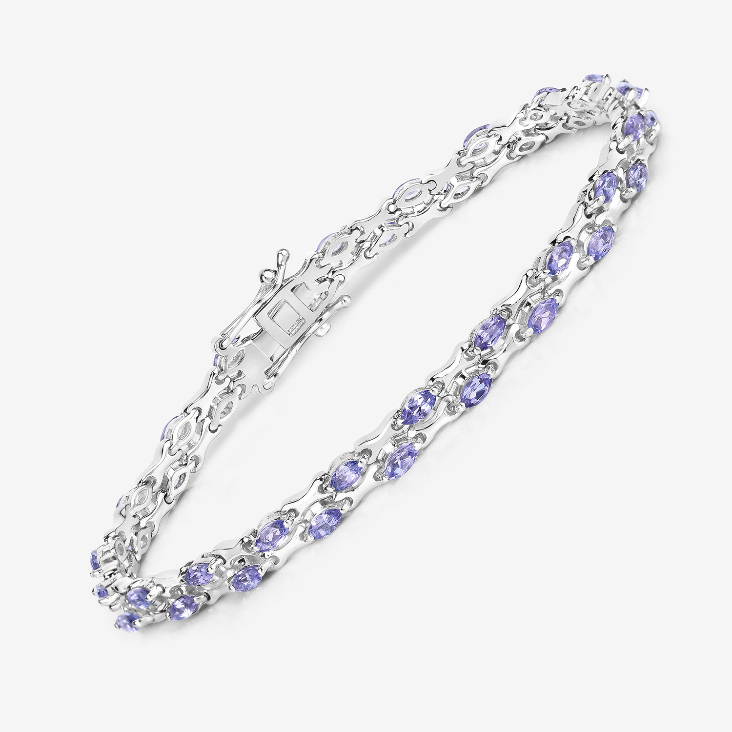 3.20 Carat Genuine Tanzanite .925 Sterling Silver Bracelet 3.20 C.T.W Sterling Silver - view 3