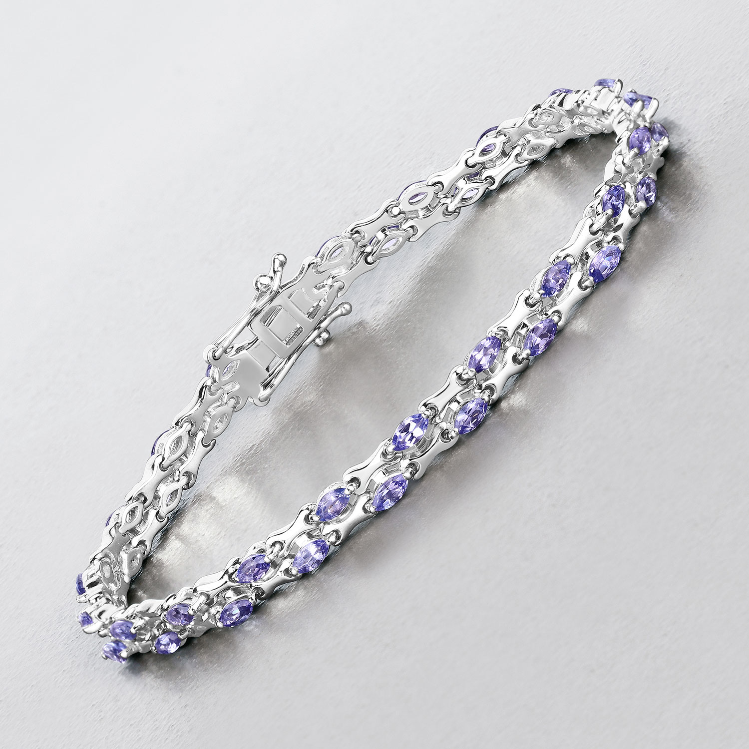3.20 Carat Genuine Tanzanite .925 Sterling Silver Bracelet 3.20 C.T.W Sterling Silver - view 8