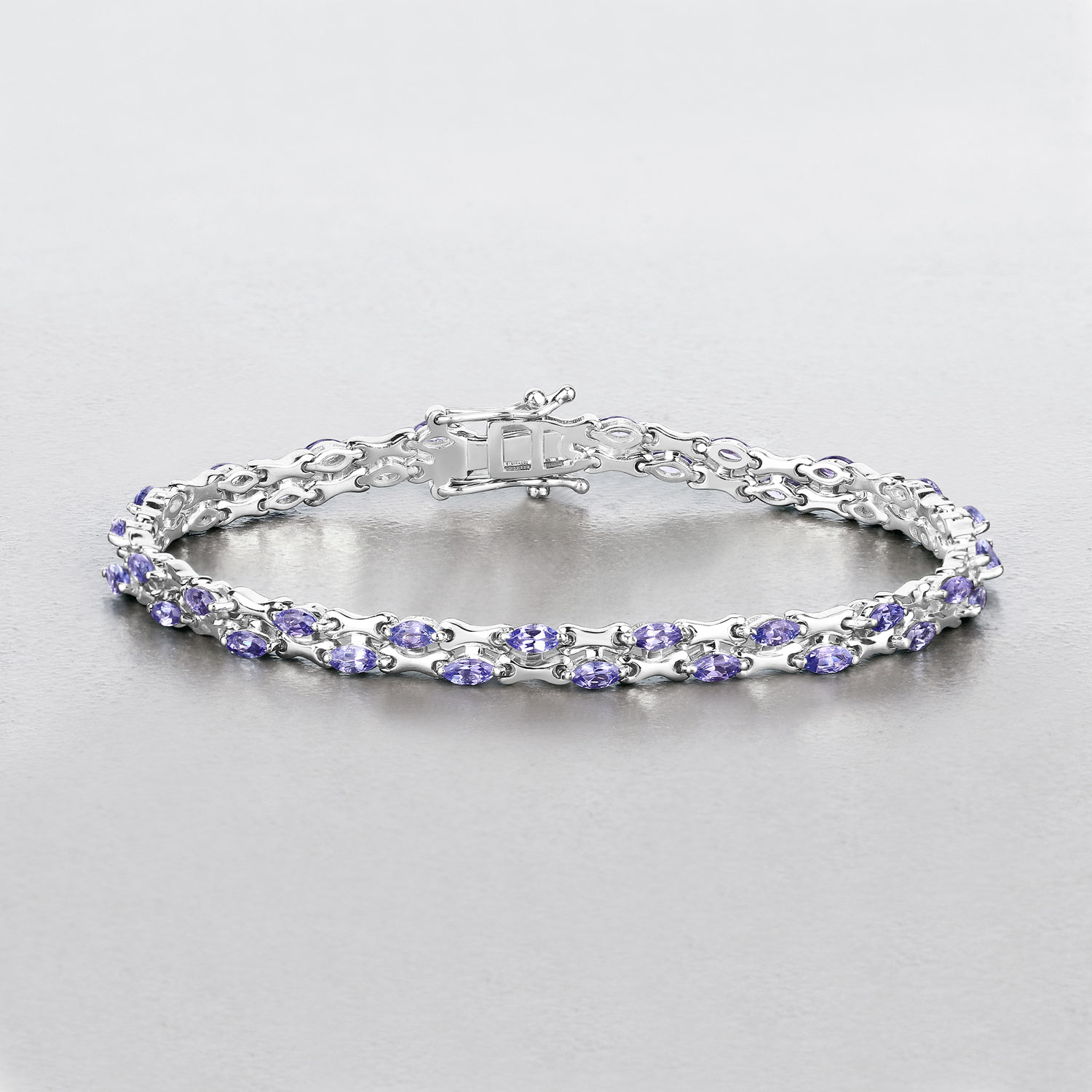 3.20 Carat Genuine Tanzanite .925 Sterling Silver Bracelet 3.20 C.T.W Sterling Silver - view 4