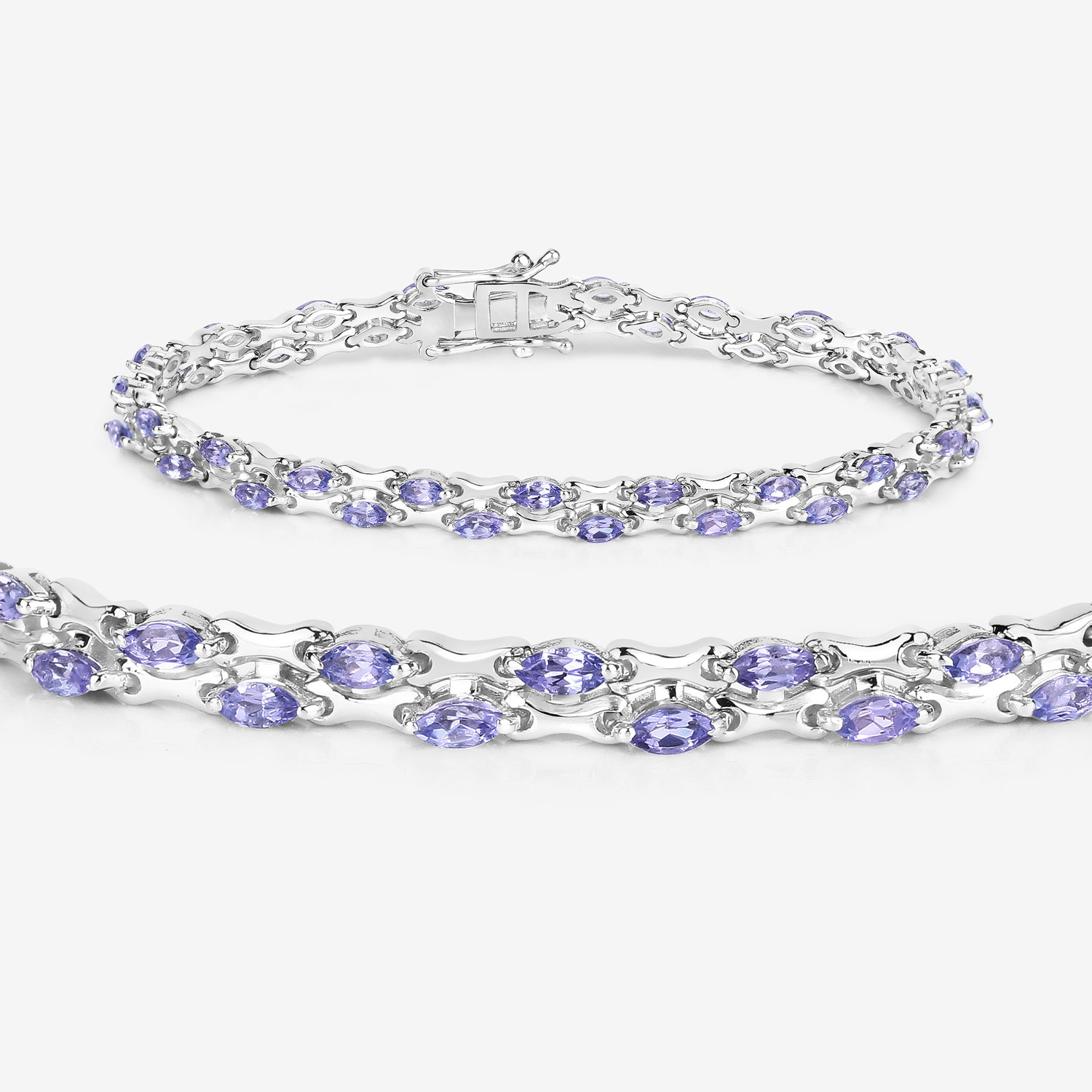 3.20 Carat Genuine Tanzanite .925 Sterling Silver Bracelet 3.20 C.T.W Sterling Silver - view 5