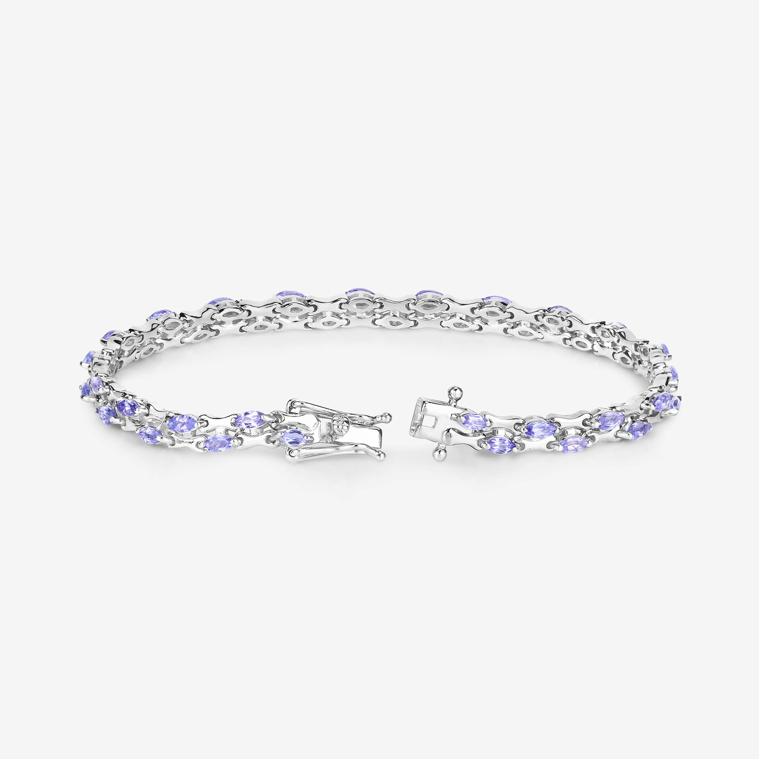 3.20 Carat Genuine Tanzanite .925 Sterling Silver Bracelet 3.20 C.T.W Sterling Silver - view 2