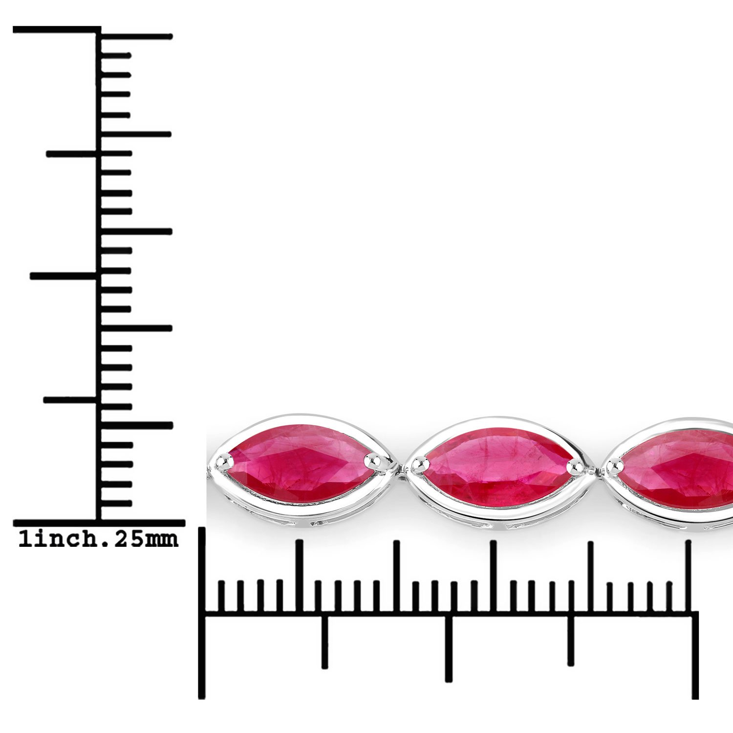9.00 Carat Genuine Ruby 14K White Gold Bracelet 9.00 C.T.W 14K white gold - view 2
