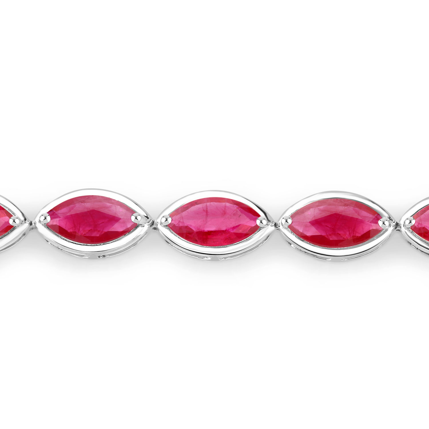 9.00 Carat Genuine Ruby 14K White Gold Bracelet 9.00 C.T.W 14K white gold - view 3