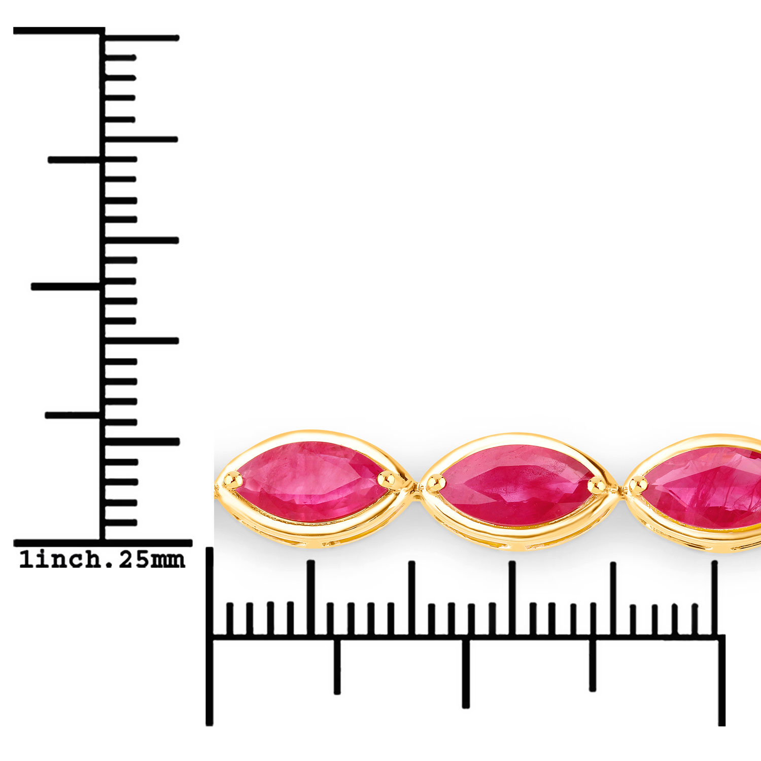 9.00 Carat Genuine Ruby 14K Yellow Gold Bracelet 9.00 C.T.W 14K yellow gold - view 2