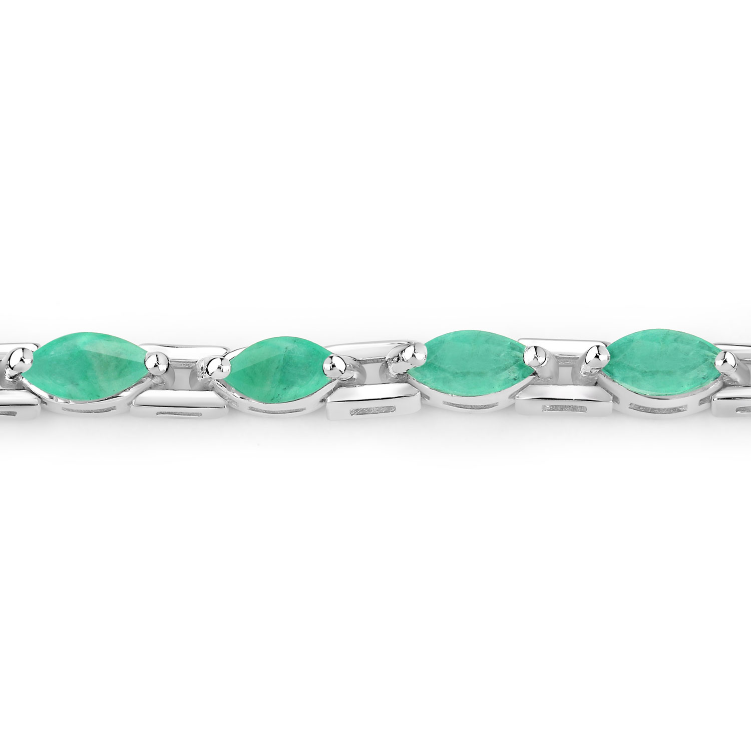 2.88 Carat Genuine Emerald .925 Sterling Silver Bracelet 2.20 C.T.W Sterling Silver - view 7